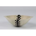 Marilyn Campbell (Canada) bleached/coloured ash reassembled bowl 6x19cm. Signed