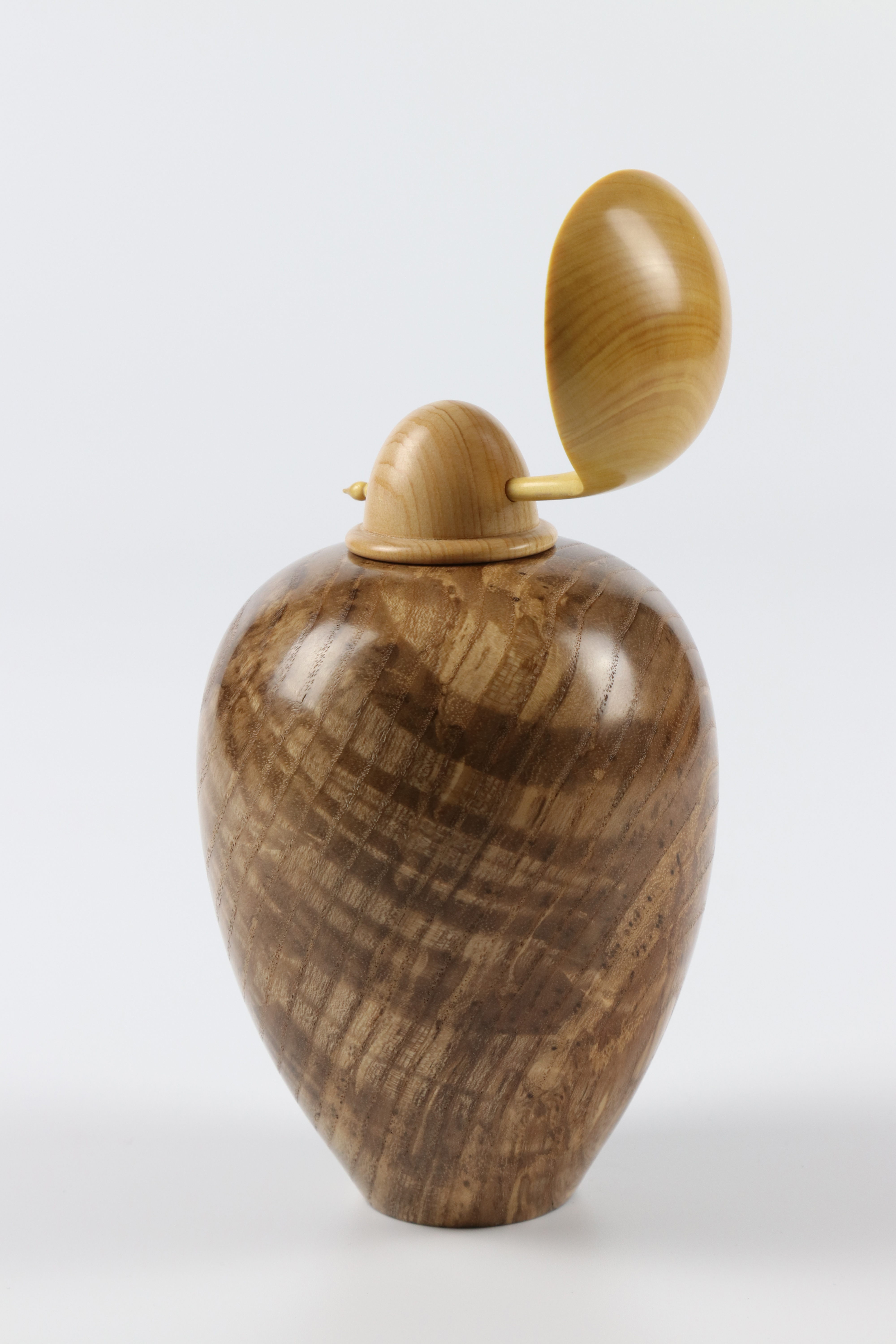 Jean-Francois Escoulen (France) ash lidded form 17x8cm. Not signed - Image 2 of 2