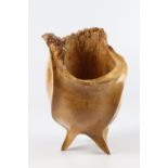 Nikos Siragas (Greece) burr maple carved vessel 22x14cm. Signed