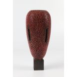 Mike Scott (USA) textured and coloured ash hollow form 26x11cm. Signed