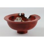 Linda Ferber (USA) bloodwood decorated bowl 8x17cm. Signed