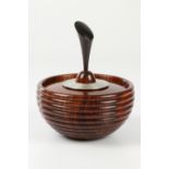 Simon Hope (UK) rosewood & pewter box with message under the lid - "Thank you for inspiring me