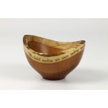 Matt Overton & Barb Serratore (Joe Seltzer) yew natural edge bowl with quote from Winnie the