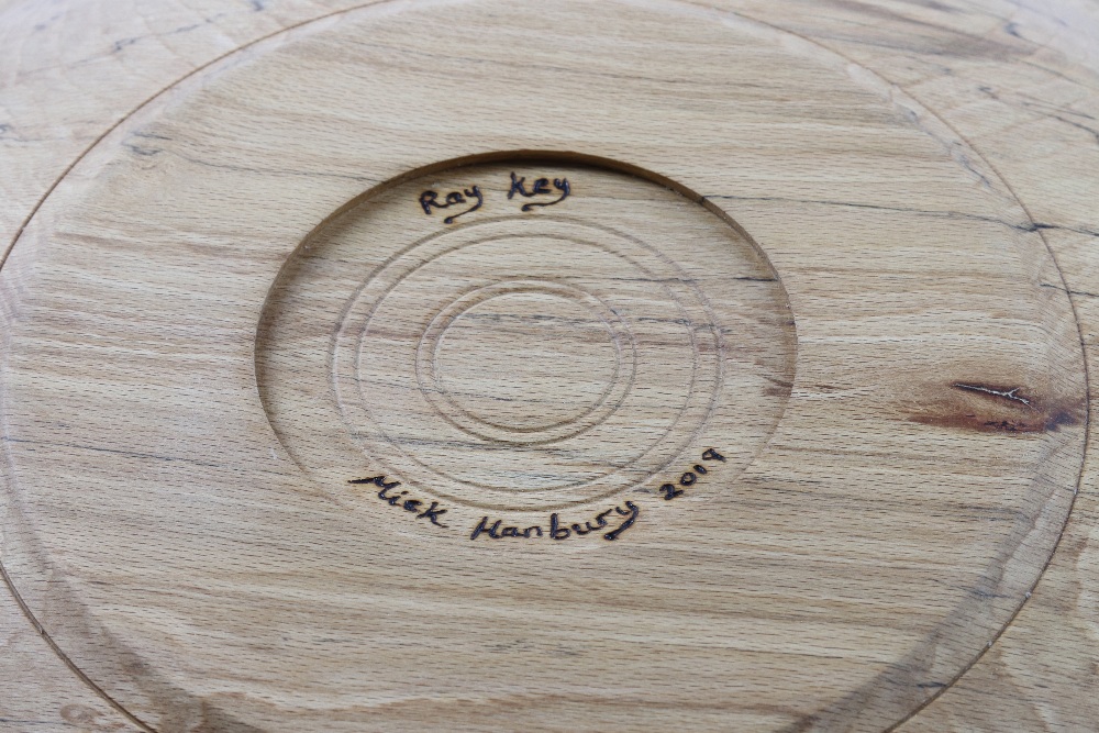 Mick Hanbury (UK) spalted beech platter 7x49cm. Signed - Image 3 of 3