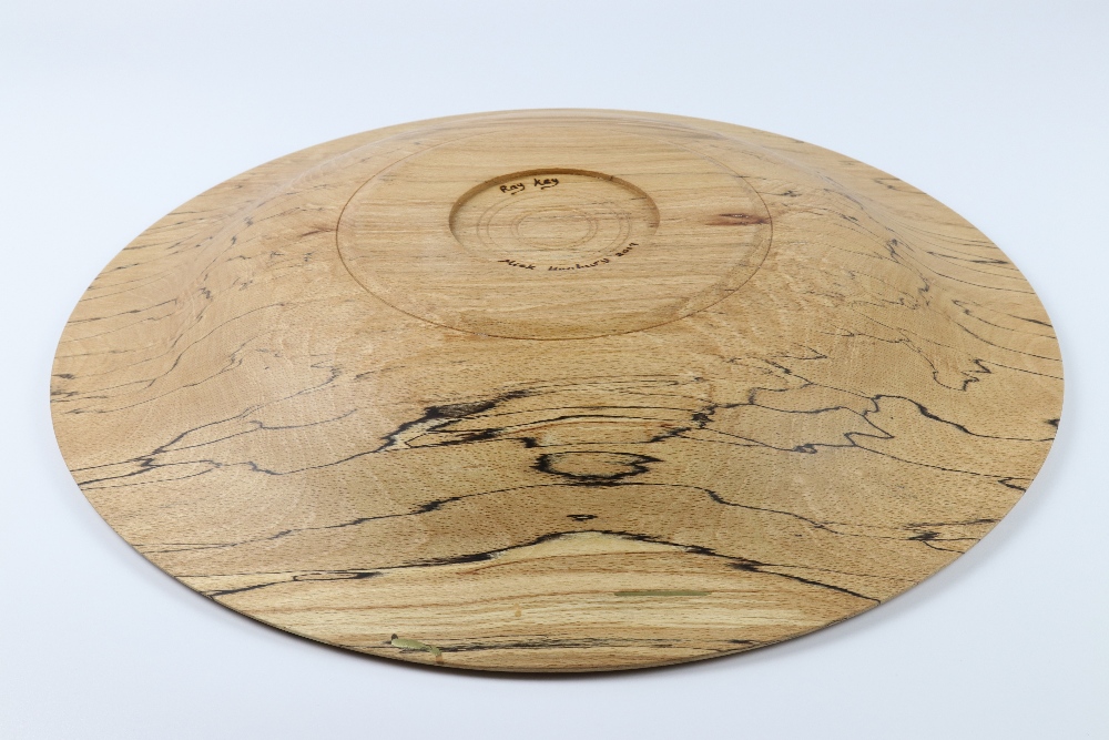 Mick Hanbury (UK) spalted beech platter 7x49cm. Signed - Image 2 of 3