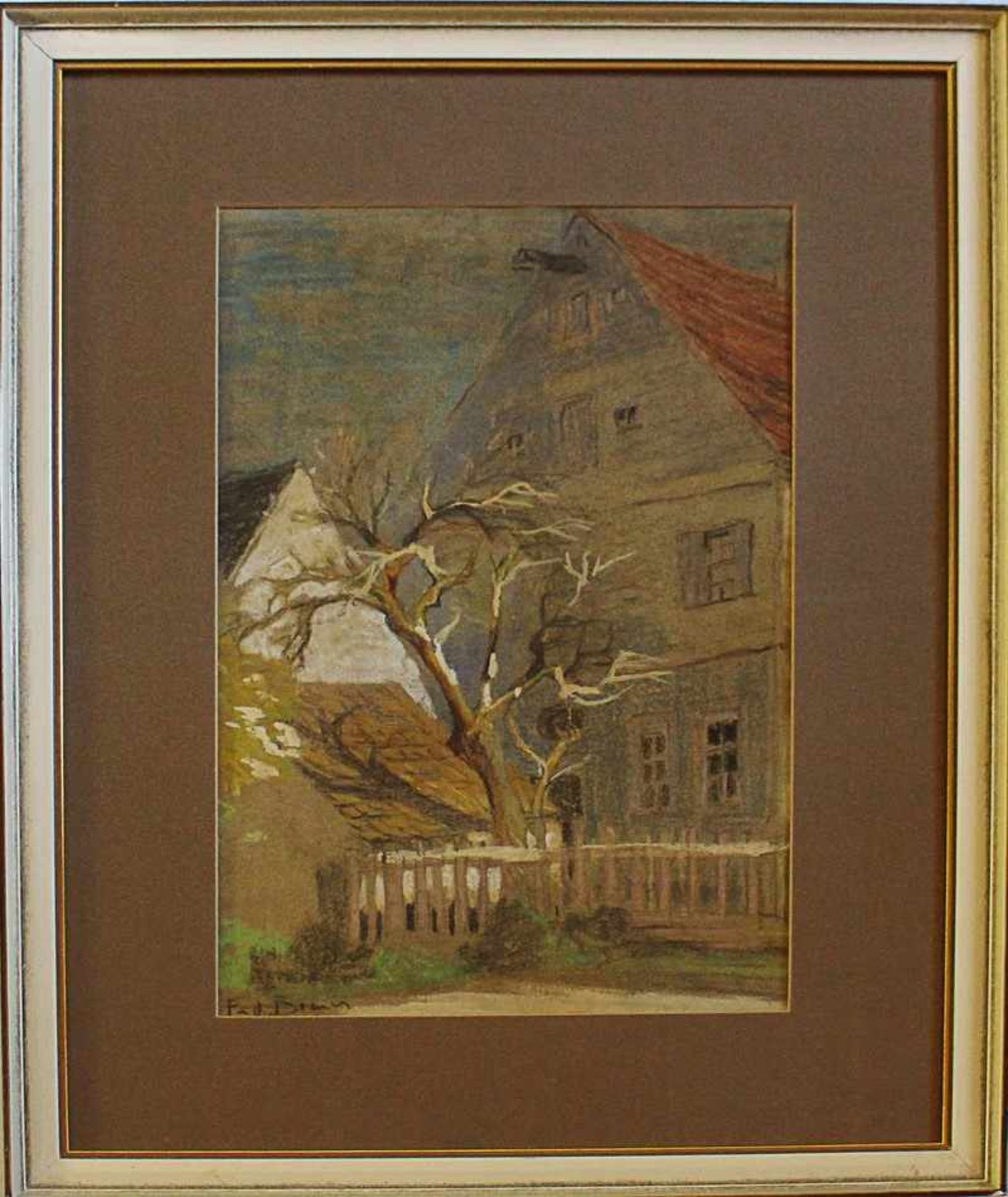 Brauer, Ferdinandrs. Klebeetikett bez. "In der Au, am Paulaner Platz", Pastellkreide, li. un. sign.,