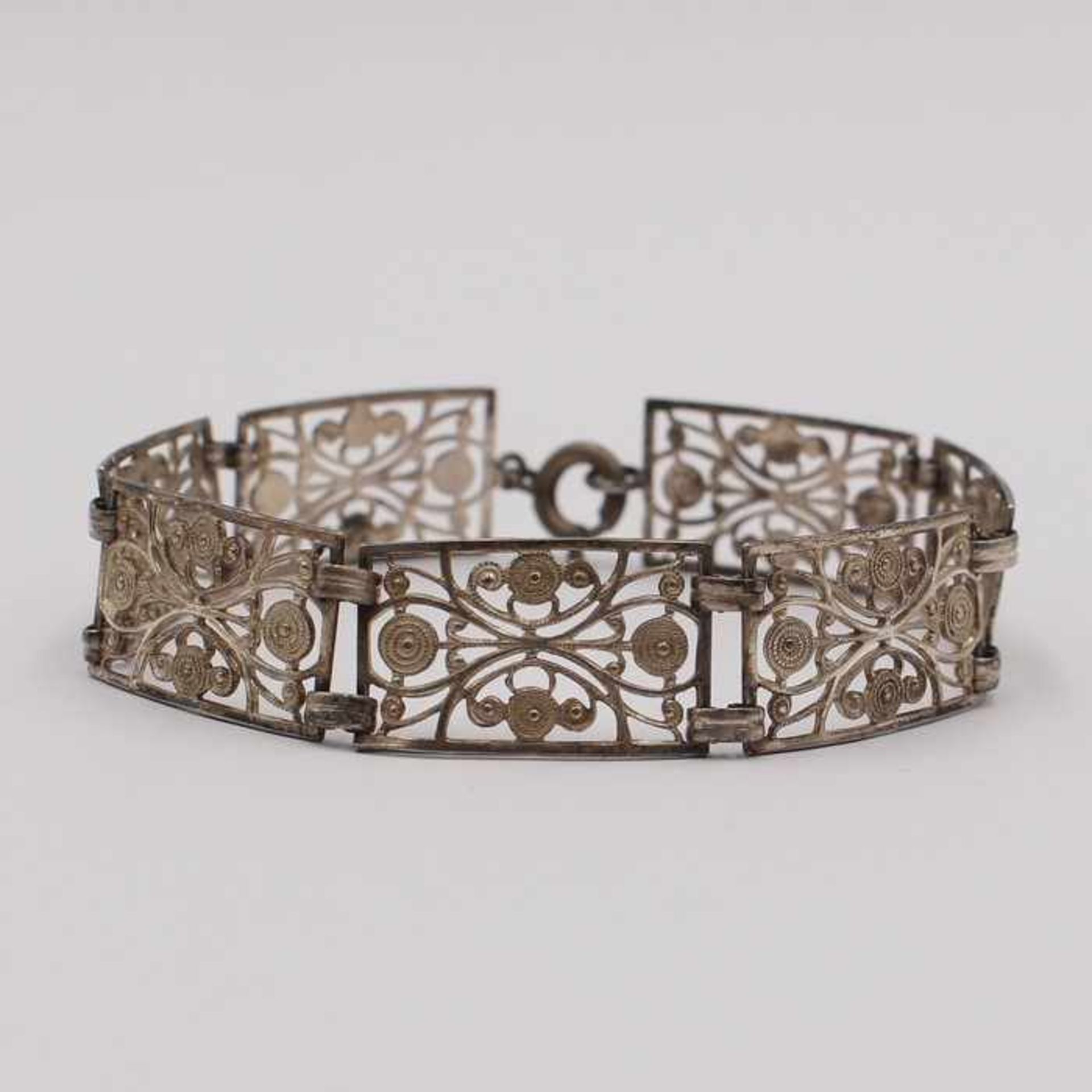 ArmbandSi 835, leicht gewölbt, vegetabil durchbrochen, Lca.19cm, Gca.12,12g