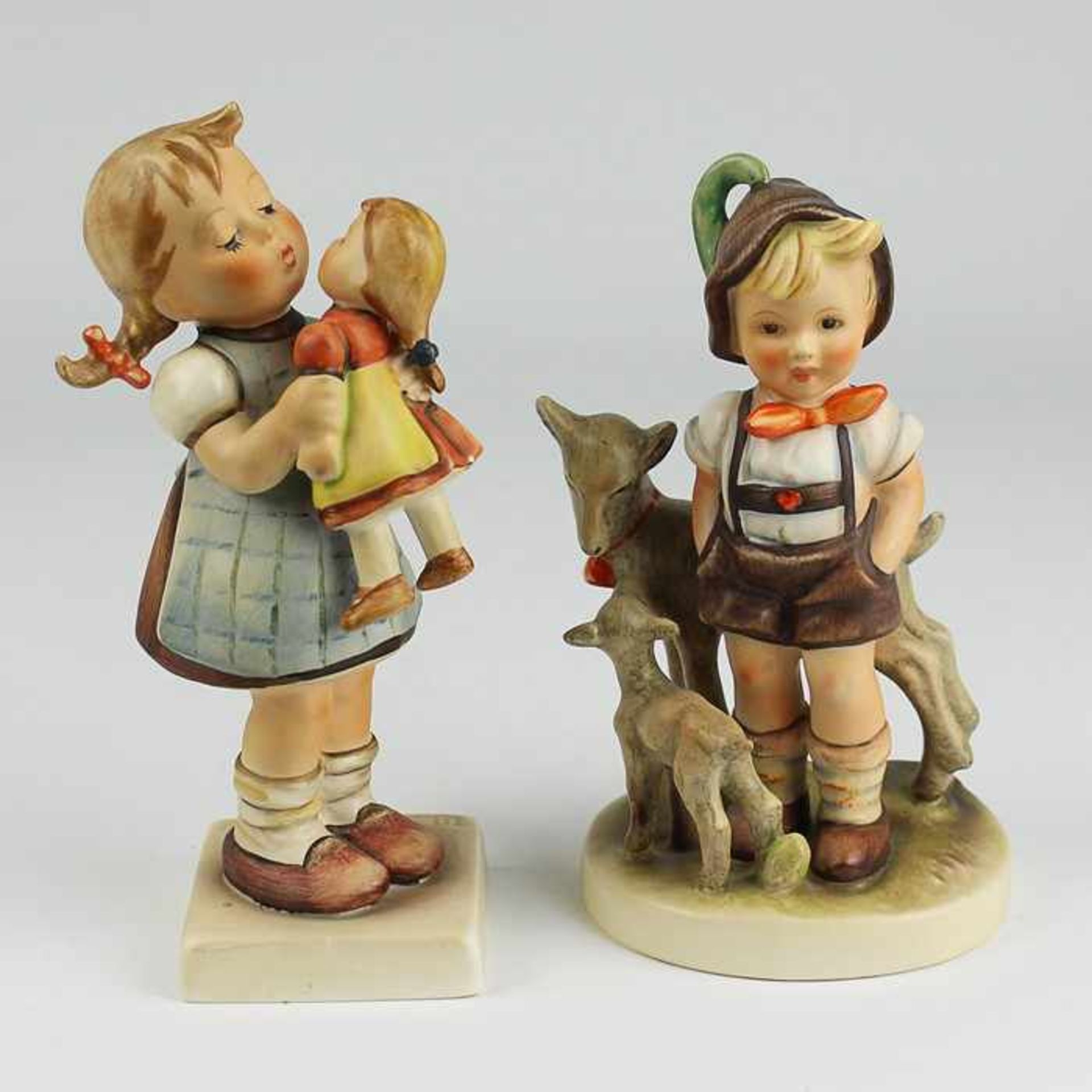 Hummel - Zwei Figurengem. Goebel, am Sockel sign., 1x 1950-55, Ziegenbub, Nr. 200/1, Junge mit 2