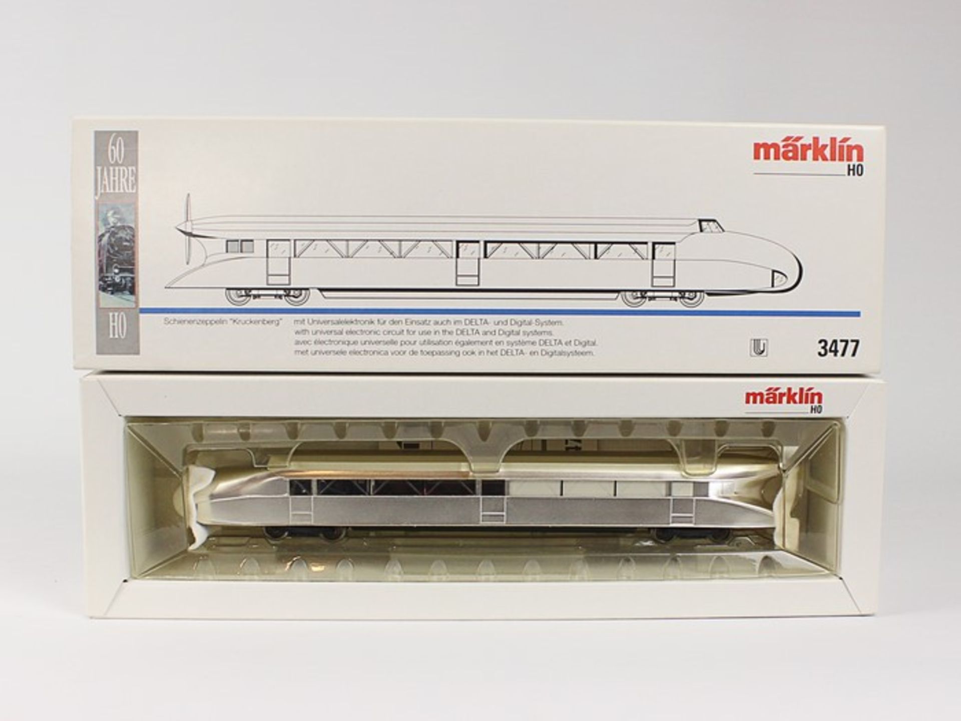 Märklin - EisenbahnSchienenzeppelin "Kruckenberg", 3477, 60 Jahre H0, silberfarben,