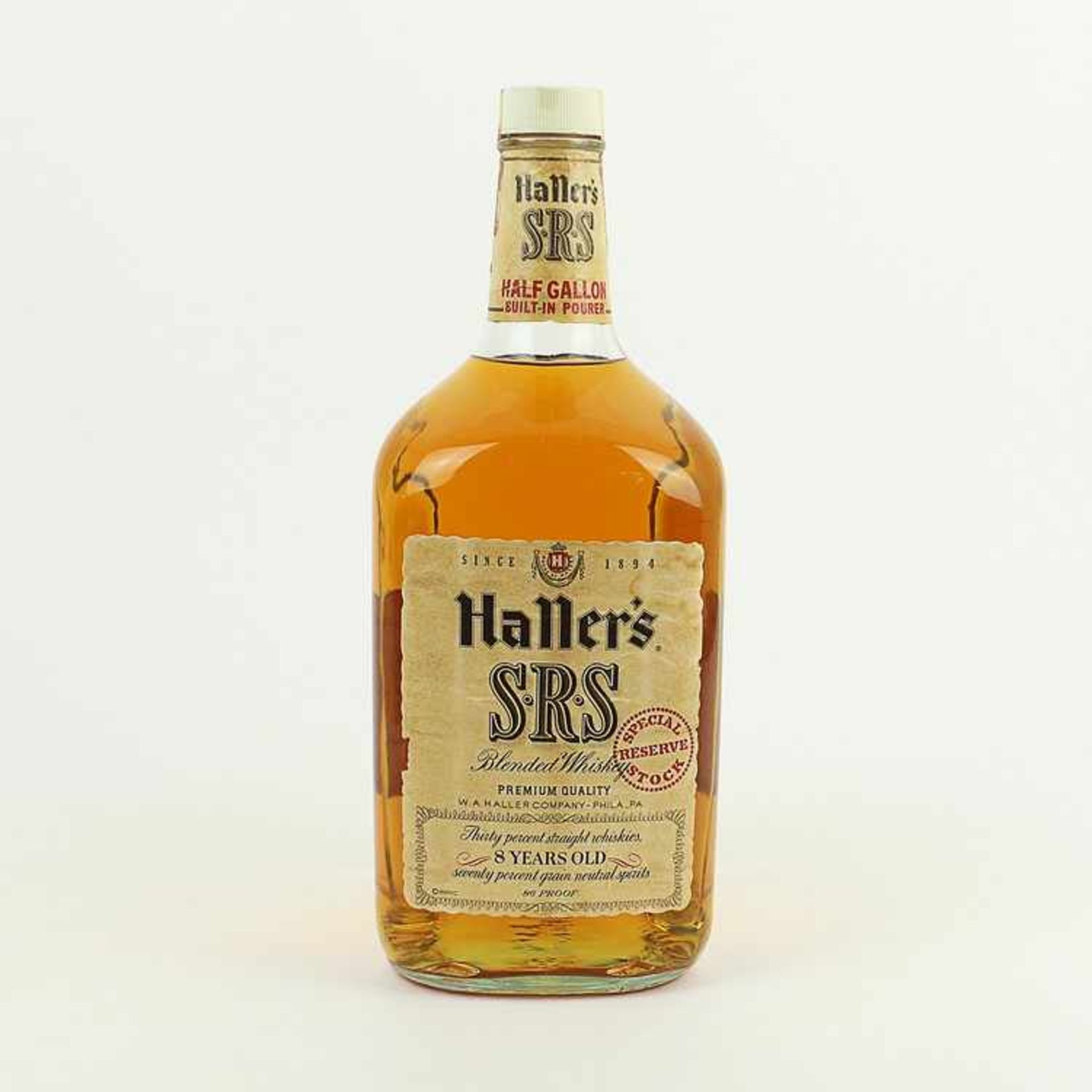 Whiskey - Haller´sältere Abfüllung, 1 Fl., Half Gallon, S.R.S Blended Whiskey, 8 Years Old, 86
