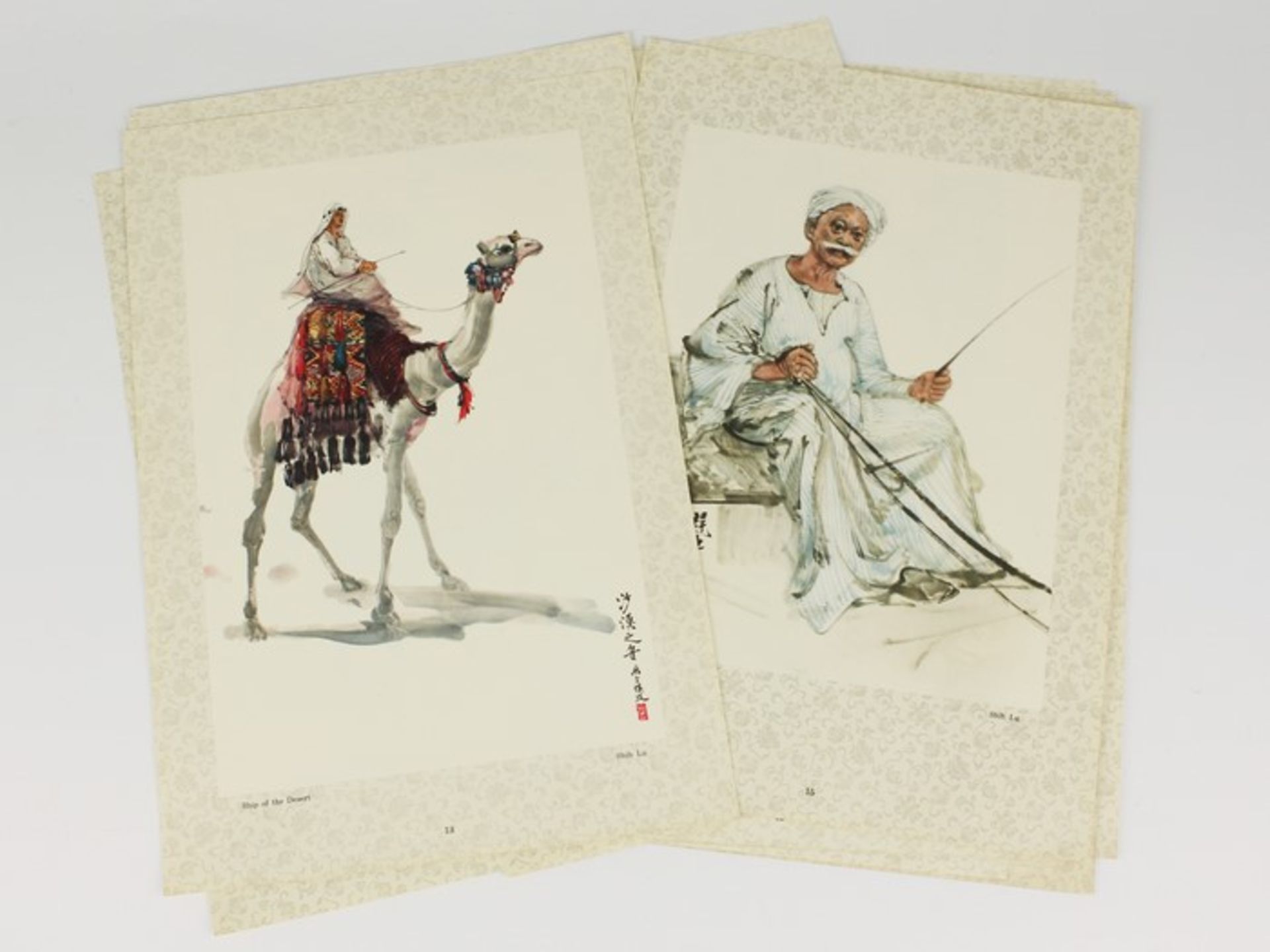 Bildermappe"Selected Sketches of Egypt by Chao-Wang and Shih Lu", China Sina Changan Art Press 1957, - Bild 3 aus 3