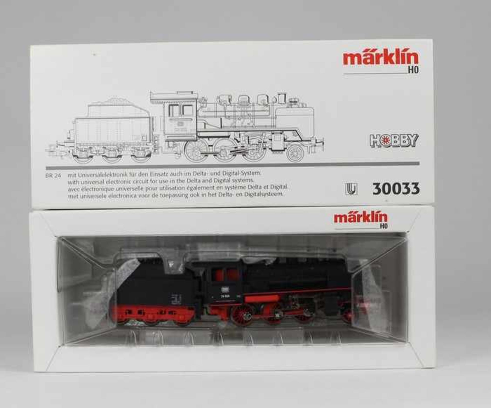 Märklin - EisenbahnSchlepptenderlok 30033, BR 24 020 DB, schwarz, Universalelektronik für den