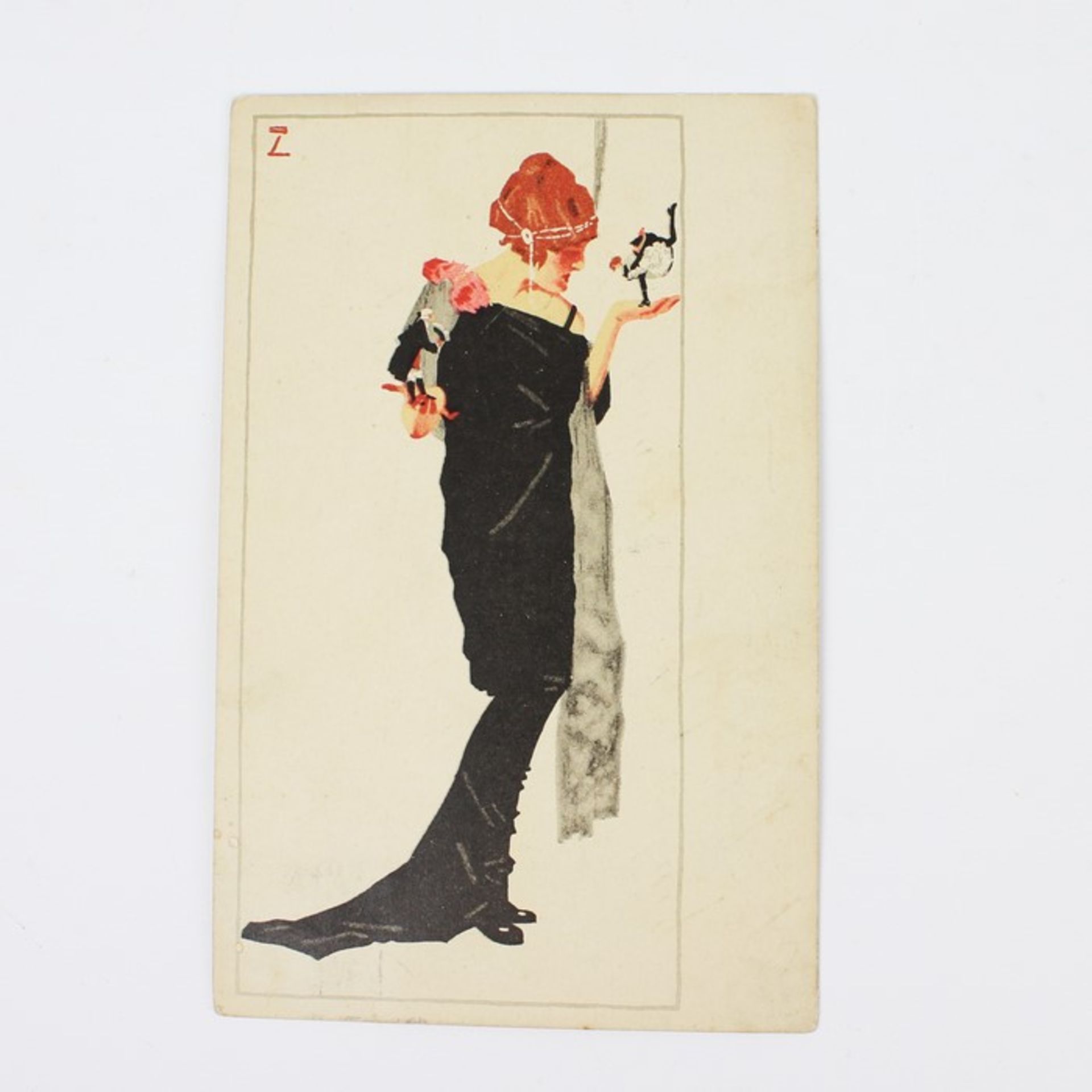 Postkarte Hohlwein, Ludwigdat. 1914, Frauendarstellung, Entw. Ludwig Hohlwein, Consèe München, PK