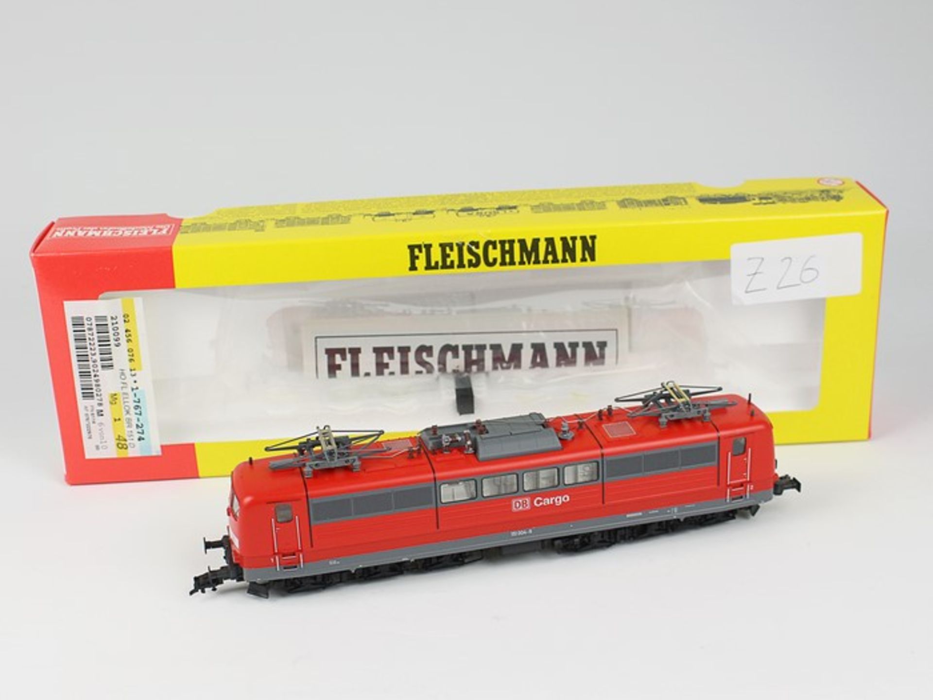 Fleischmann - EisenbahnE-Lok 4383, BR 151 004-9 DB, "Cargo", rot, OK, besp.