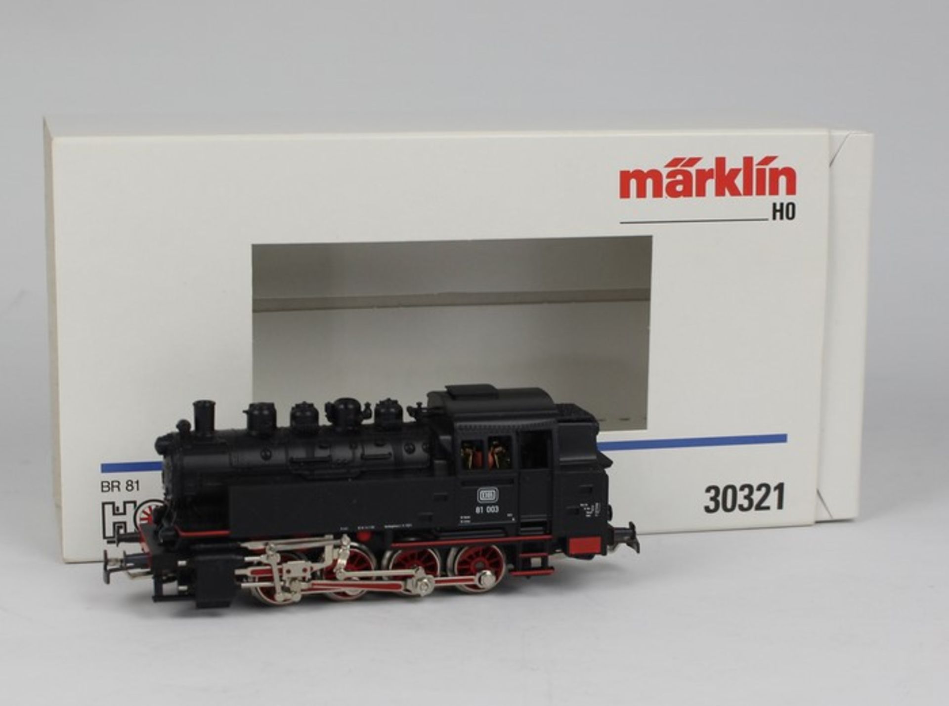 Märklin - EisenbahnTenderlok 30321, BR 81 003 DB, schwarz, Fahrgestell u. Lokaufbau aus Metall, 4