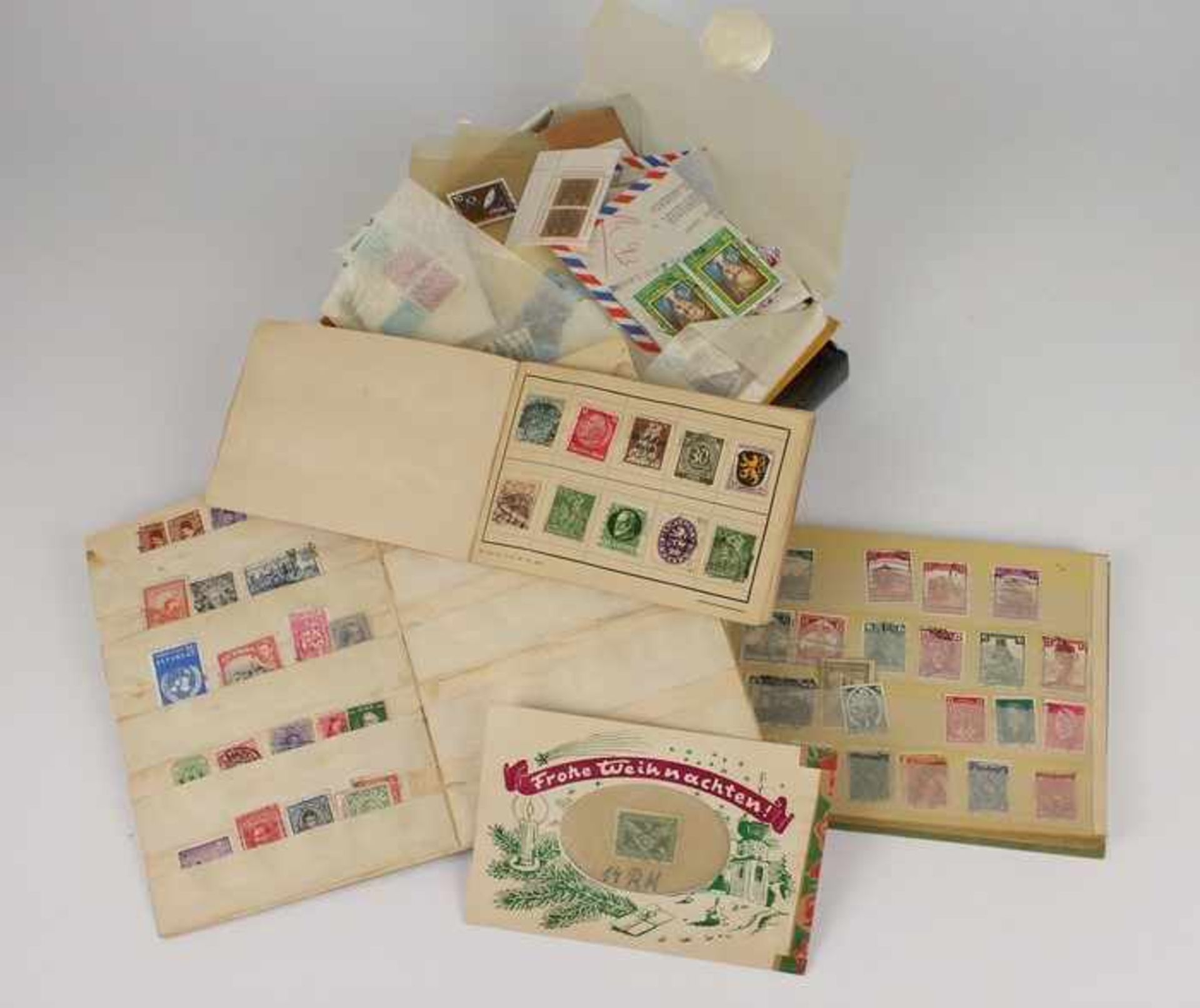 Alben - Dt.Reich/BRD/Weltab ca. 1920, 3x versch. Alben, lose Briefmarken, Bayern, Thüringen, Berlin,