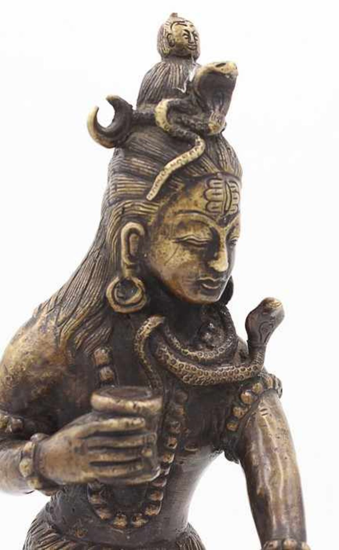 Figur - Hinduismus20.Jh., Bronze, patiniert, vollplastische Figur v. auf dem Tigerfell tanzenden - Bild 4 aus 4