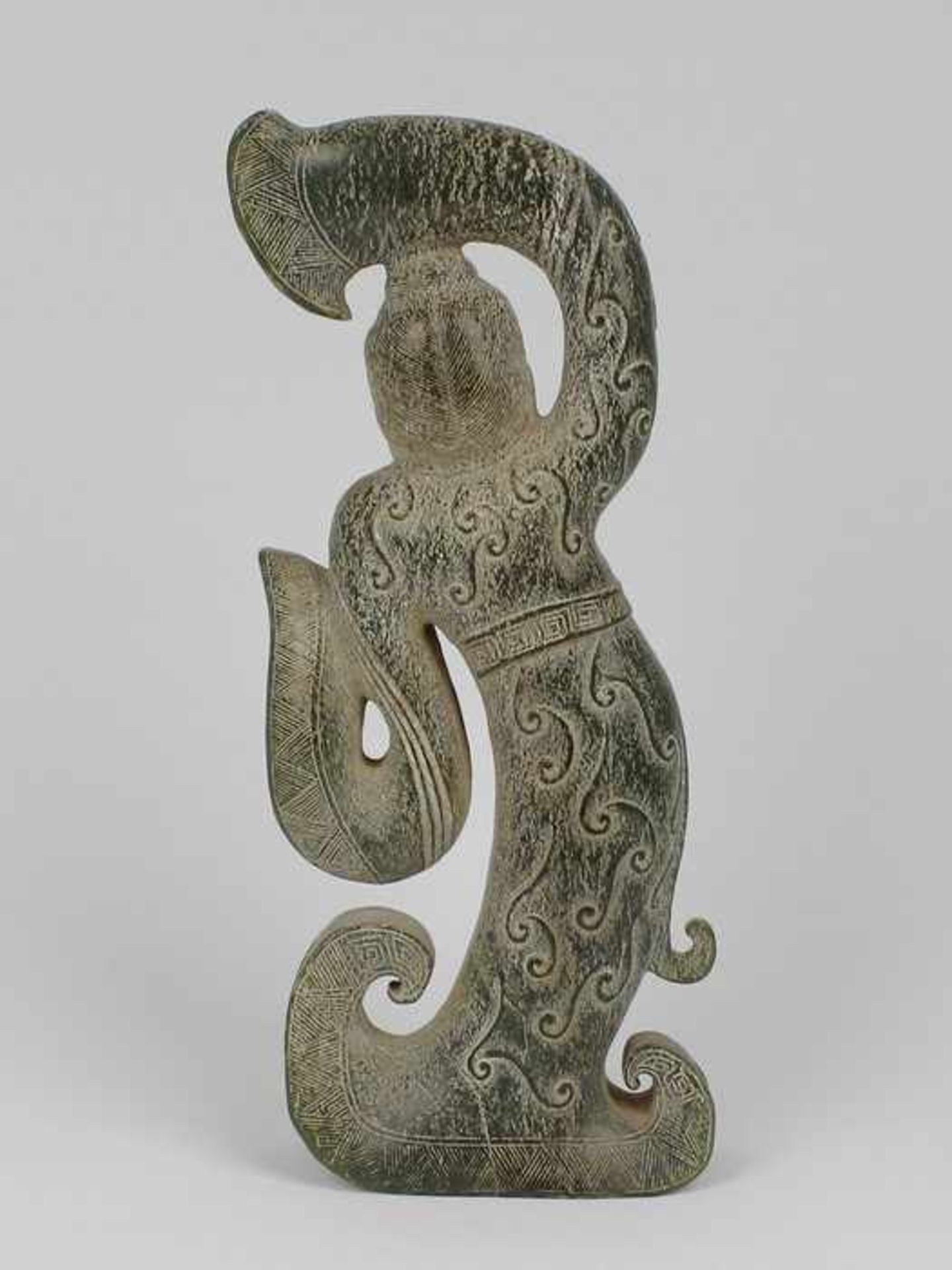 Figur - Chinawohl Tang-Zeit, vollplastische Steinschnitzerei, Nephrit, Tänzerin in einem - Bild 2 aus 2