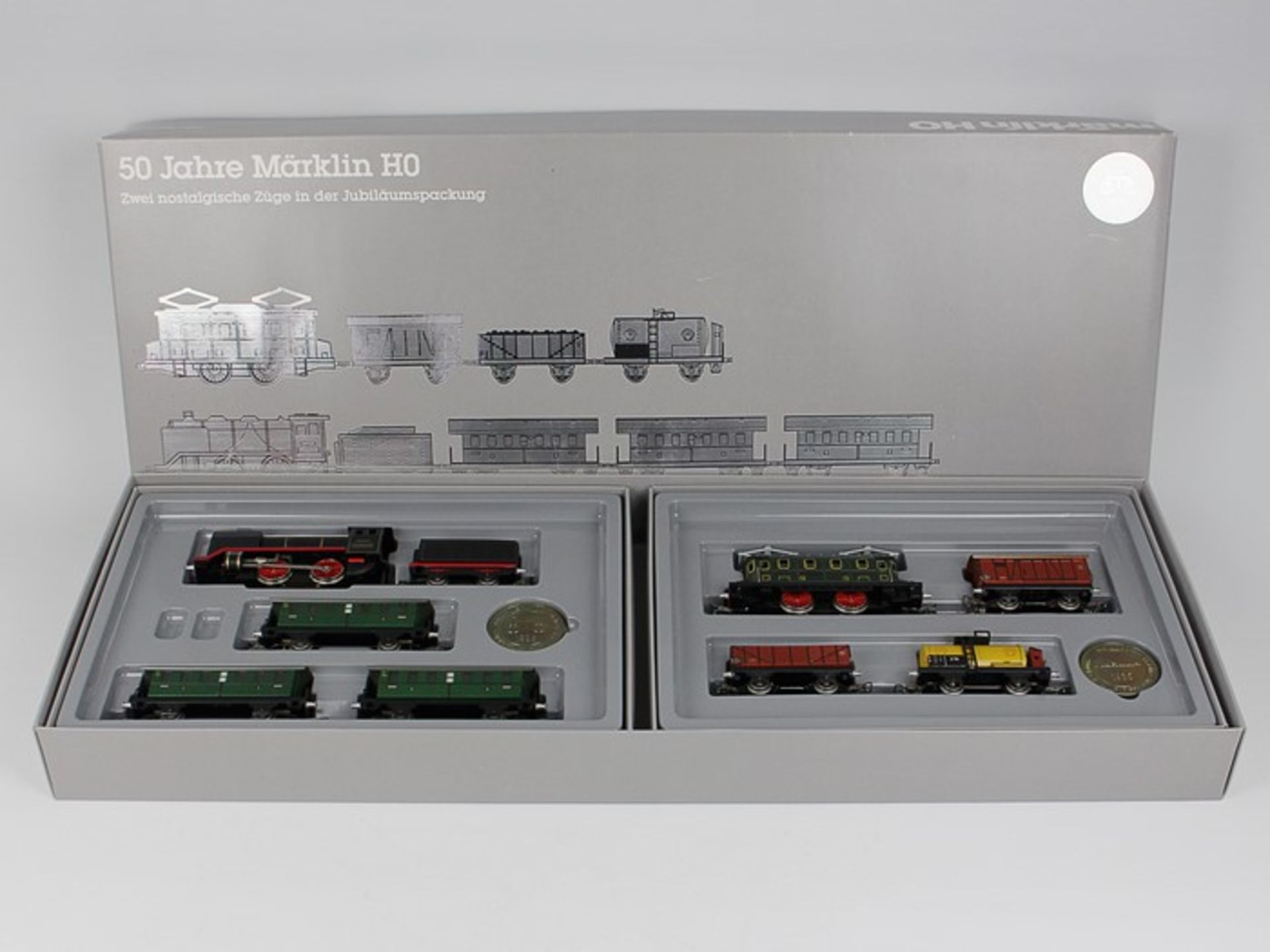 Märklin - EisenbahnZugpackung 0050, 2 nostalgische Züge in der Jubiläumspackung, 50 Jahre Märklin