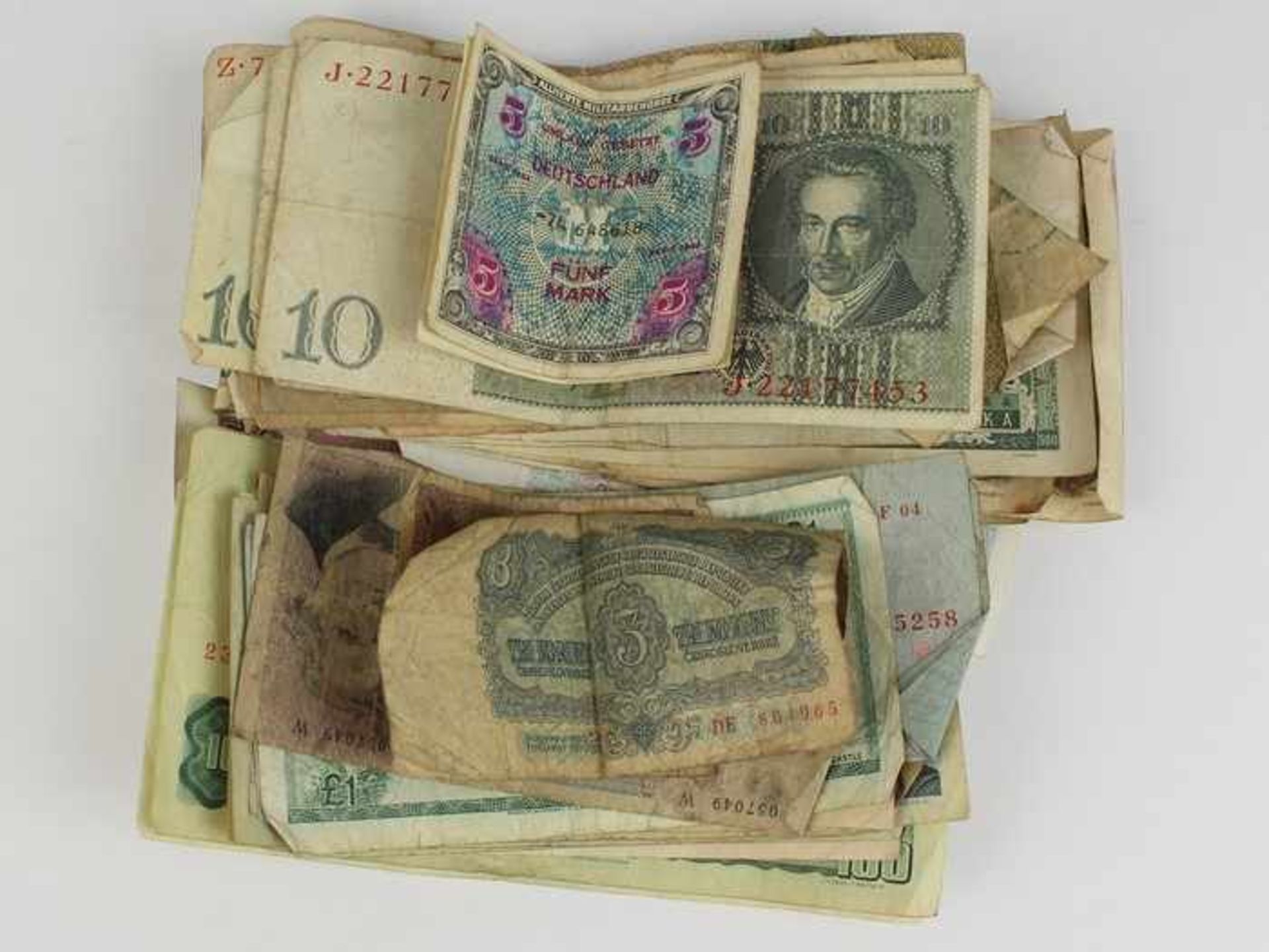 Banknoten46 St., dabei Slovenien, Reichsbanknoten, Spanien, Italien u.a. versch. Jahre u. Erh.