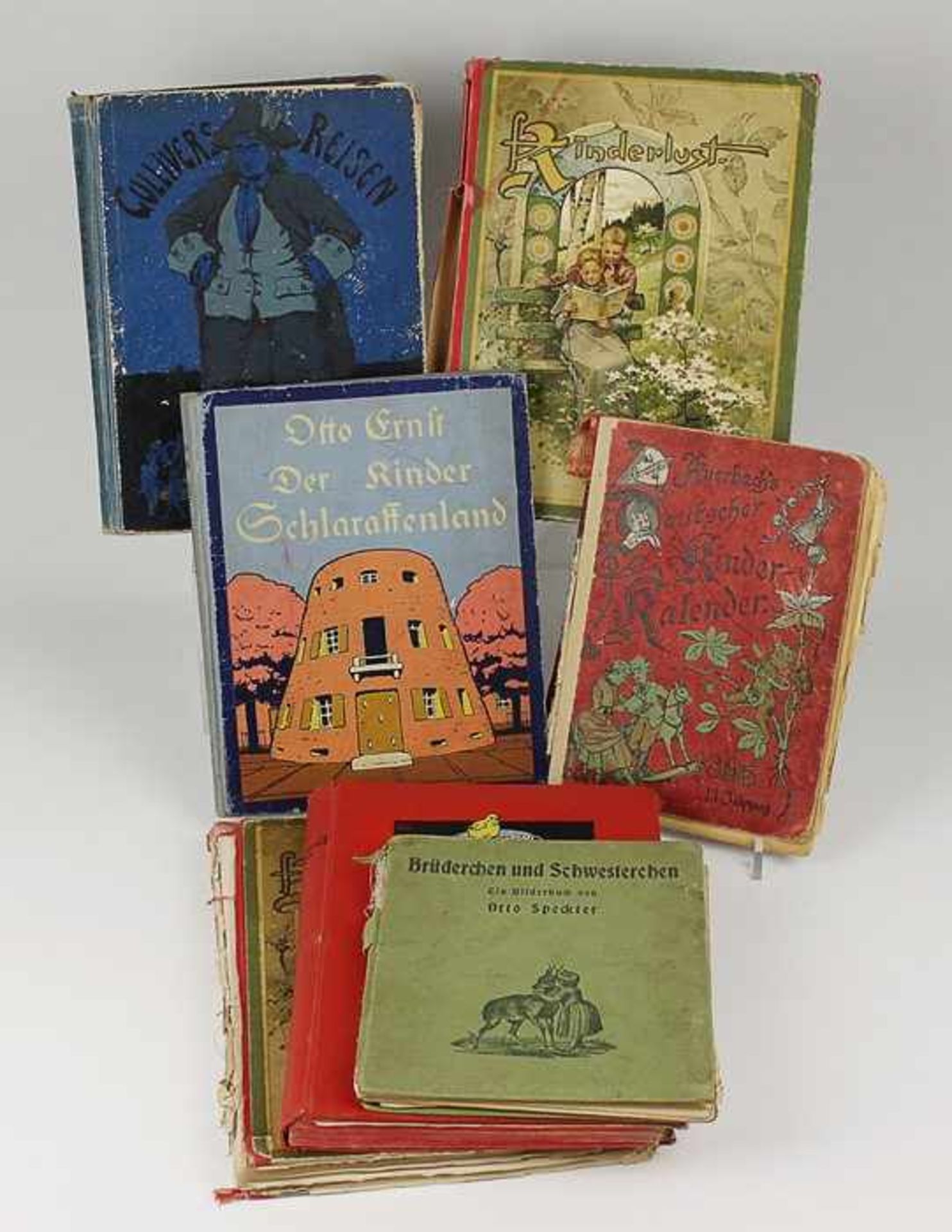Kinderbücher - Konvolut7 St., 2x Schanz, Frida: "Kinderlust", "Auerbach's deutscher Kinder-Kalender"