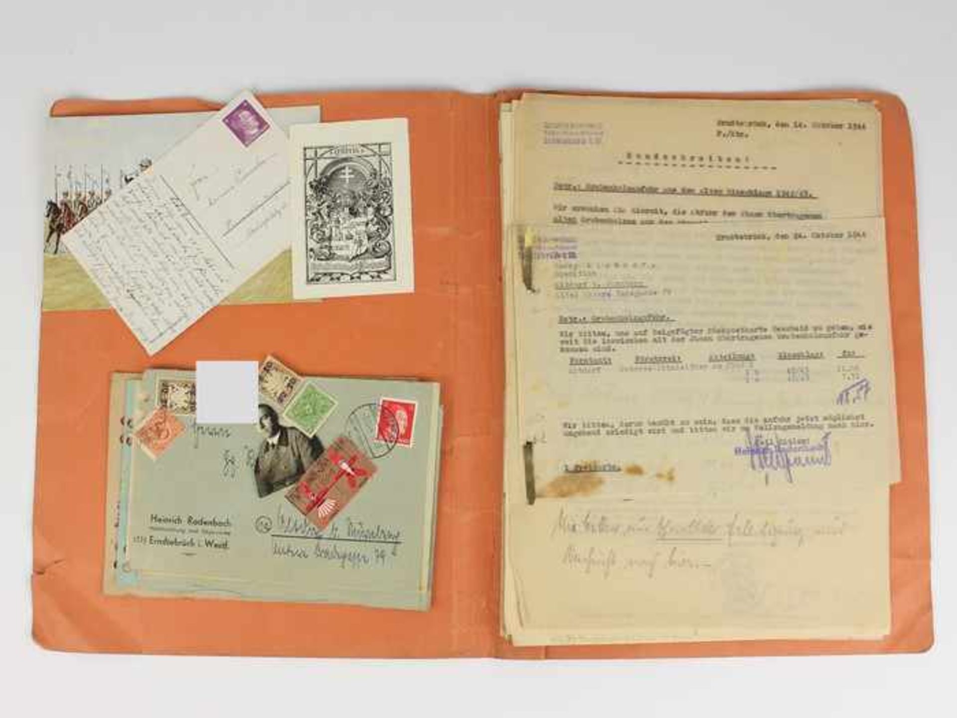 Unterlagen - 2.WKca. 20 St., versch. Unterlagen, darunter Frachtbriefe, dat. 1944, Korrespondenz