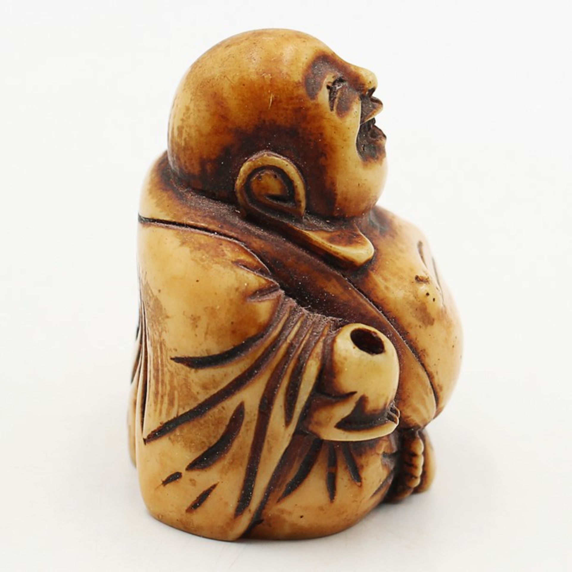 Figur - Budai20.Jh., Kunststoff, vollplastische Figur, lachender Buddha, Alterssp., H ca. 5cm - Bild 2 aus 5