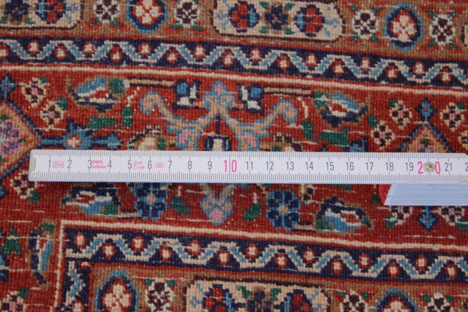 OrientbrückeMud, Baumwolle/Wolle, rot/blau, Heratimuster, durchgemustert, braunrote Hauptbordüre, - Bild 2 aus 2