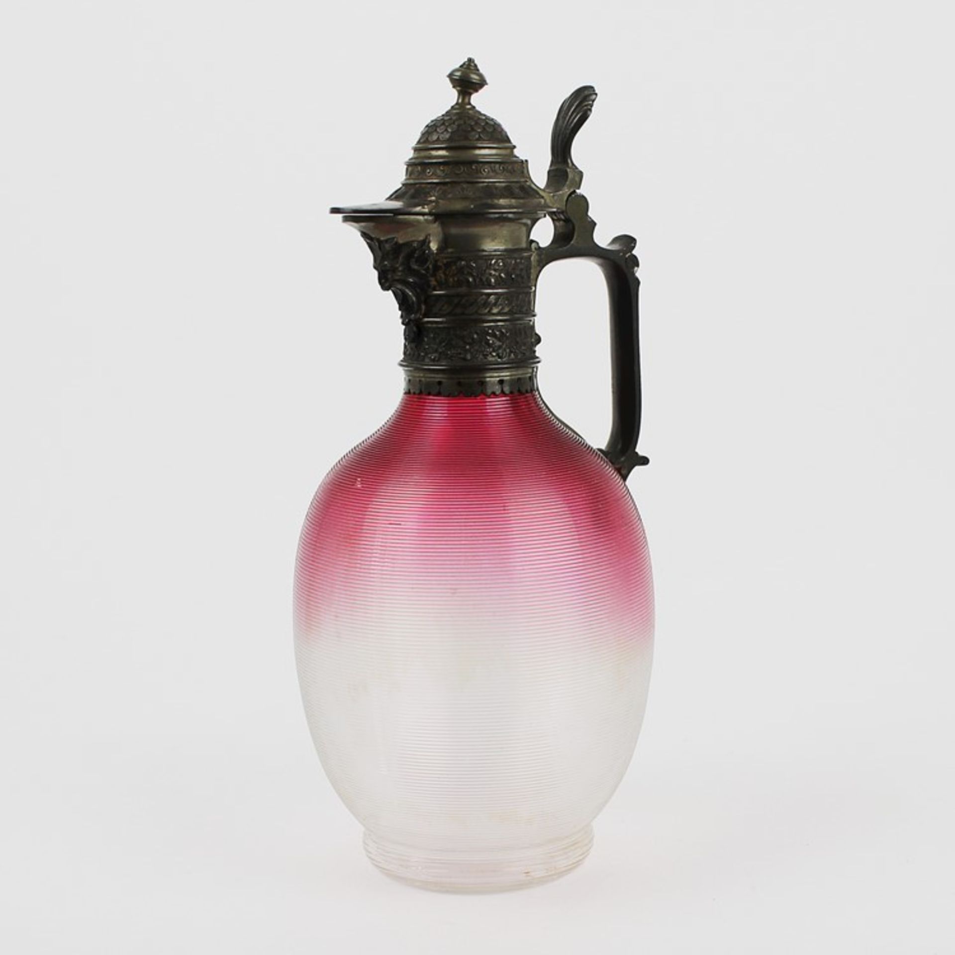 Historismus - Kanneum 1880/1900, Historismus, farbloses Glas, nach oben hin rosa verlaufend,