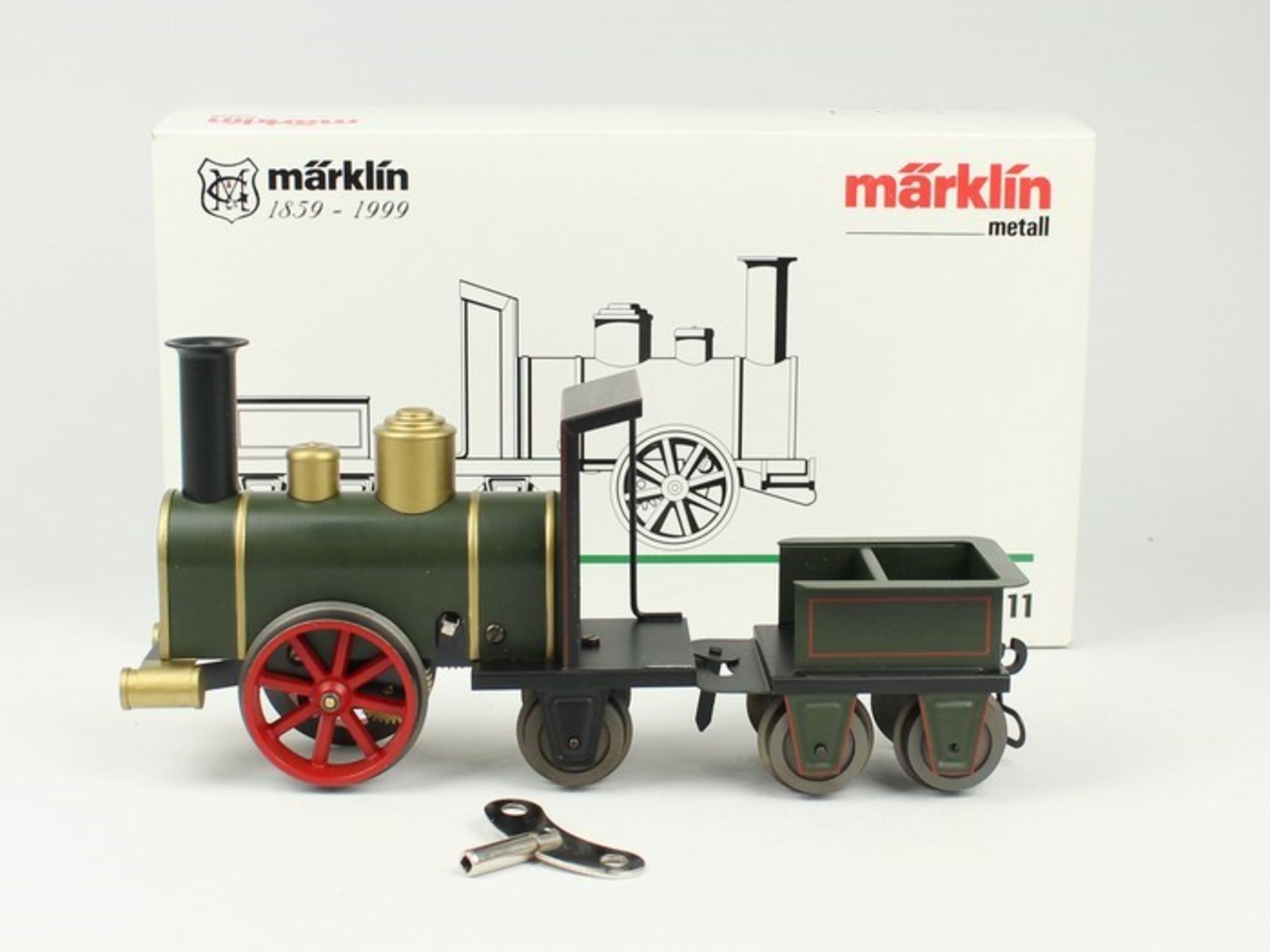 Märklin - EisenbahnSpur 1, Storchenbein-Lokomotive, Jubiläumsmodell 140 Jahre Märklin, Metall,