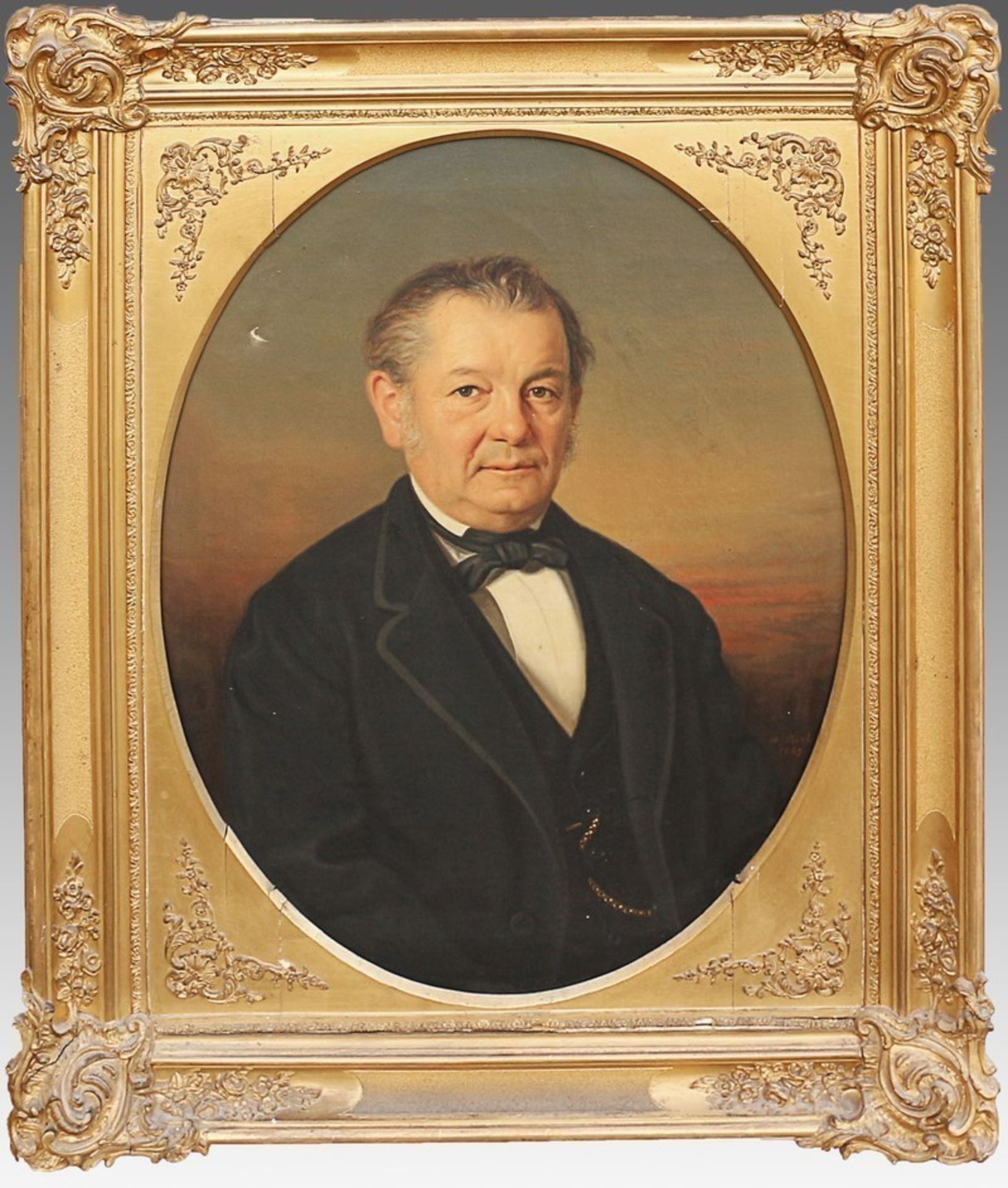 Boch, Adolfwohl Adolf Boch, 1853 Bregenz - 1919 Hörbranz, "Biedermeierportrait eines Herren im