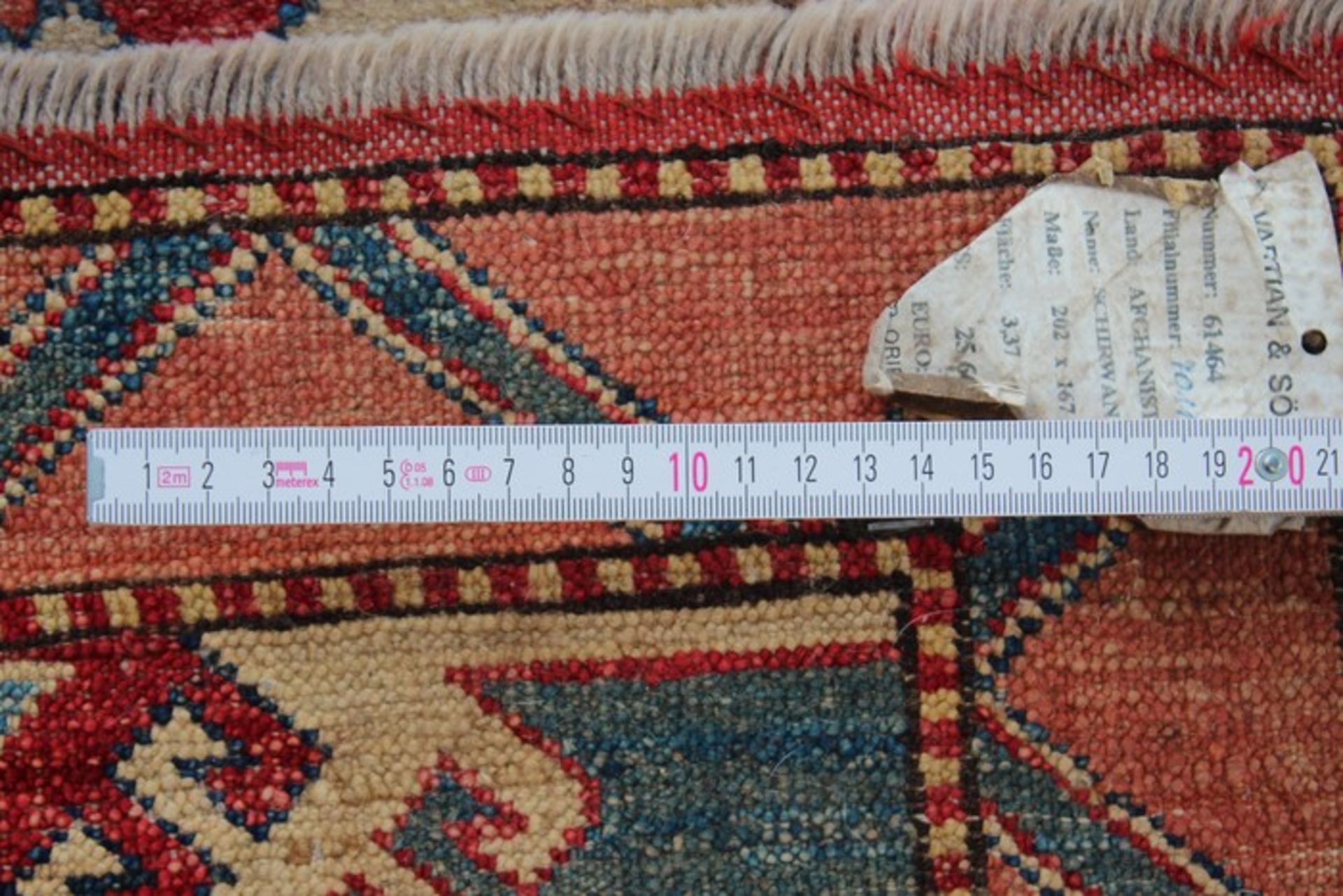Orientbrückebez. Afghanistan, Schirwan, wohl Bordjalou-Kasak, Wolle/Wolle, mit Dreiecken - Bild 3 aus 3
