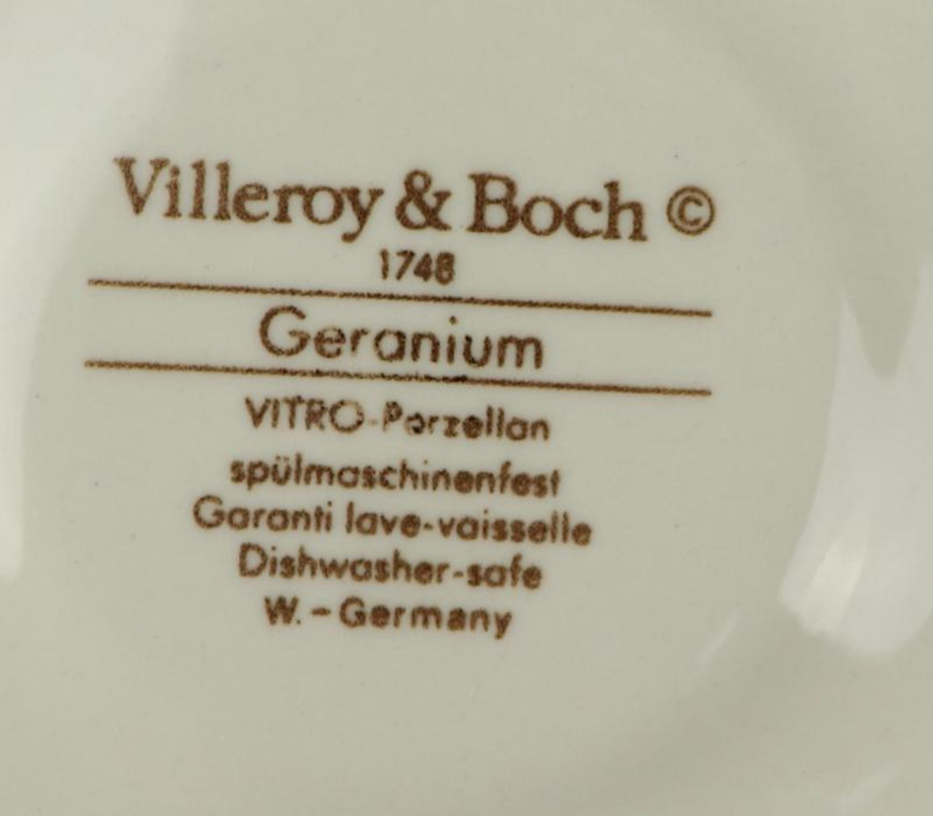 Villeroy & Boch - RestserviceStempelmarke, Geranium, 1 Kaffeekern, 4 Tassen, 4 Untertassen, - Image 2 of 2