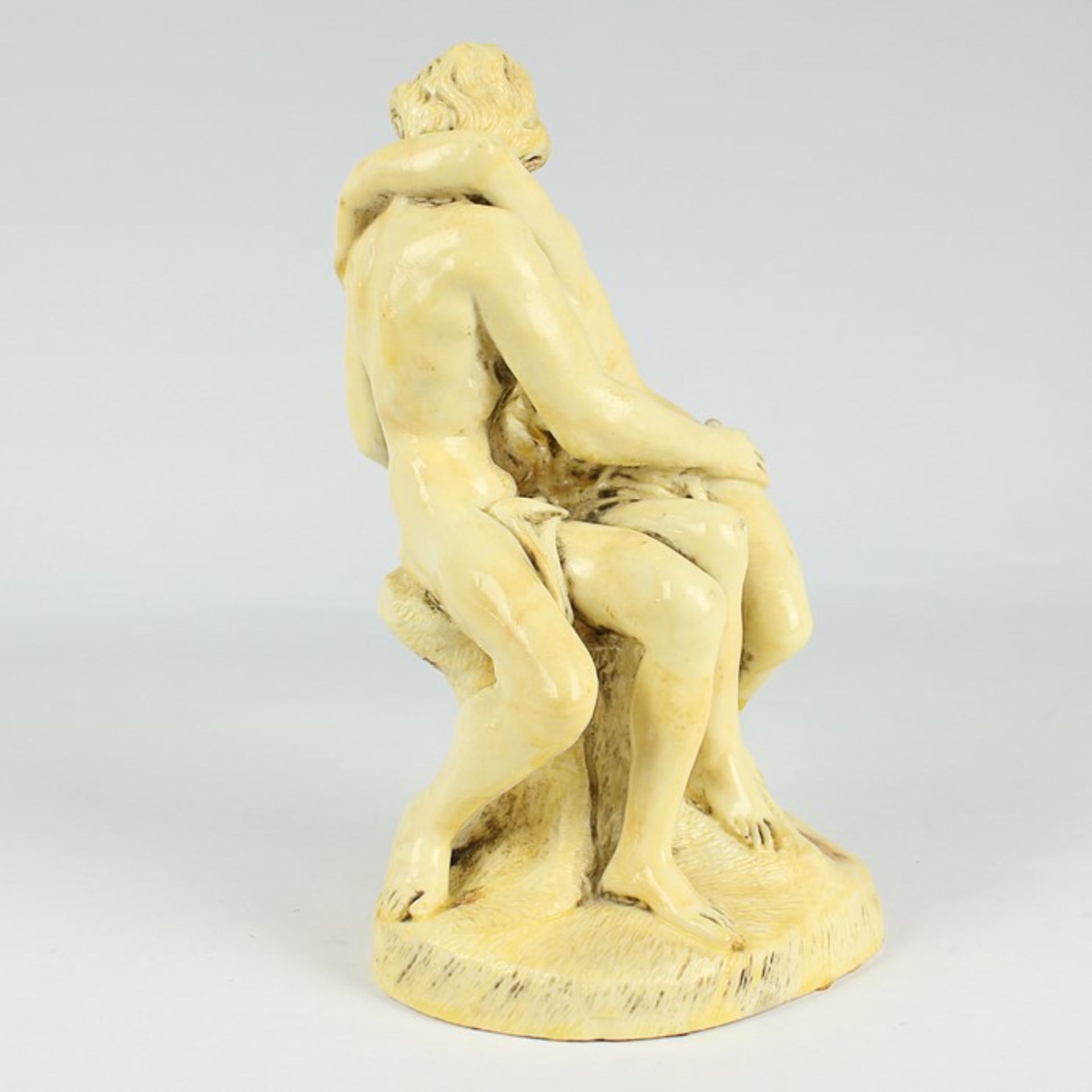 Figur20.Jh., Maße, gelblich lackiert, nach August Rodin "Der Kuss", vollplastische Figurengruppe - Bild 3 aus 6