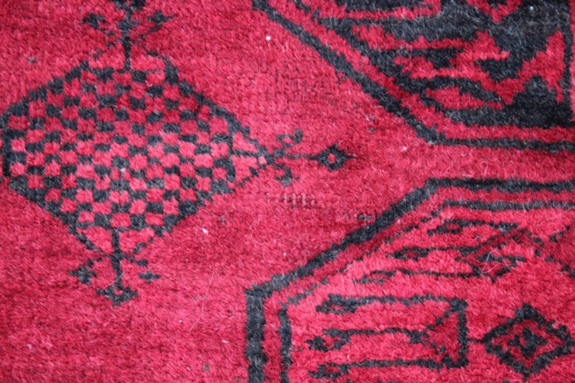 Orientteppichum 1960, Afghanistan, Wolle/Wolle, schöner Lüster, rotgrundig, Kelimabschlüsse mit - Bild 5 aus 5