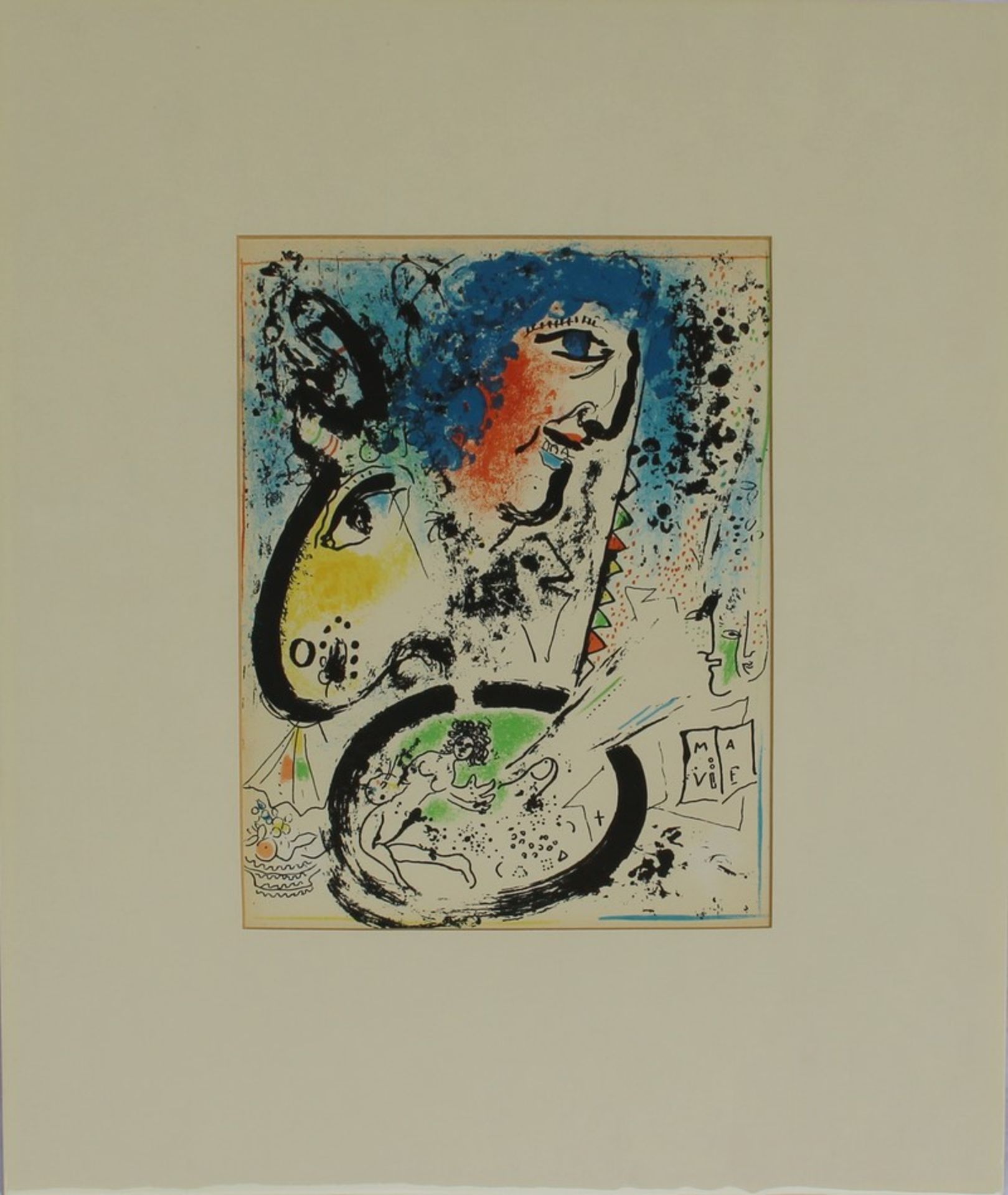 Chagall, Marc"Selbstporträt", Farblitho., für d. Werkverzeichnis der Lithogr., Bd. I, 1960,