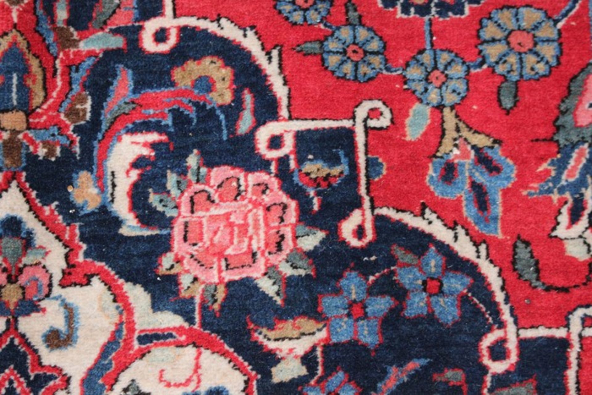 Orientteppichum 1930, Persien, Keshan, Baumwolle/Wolle, rotes Feld mit zentralem Medaillon, - Bild 7 aus 8