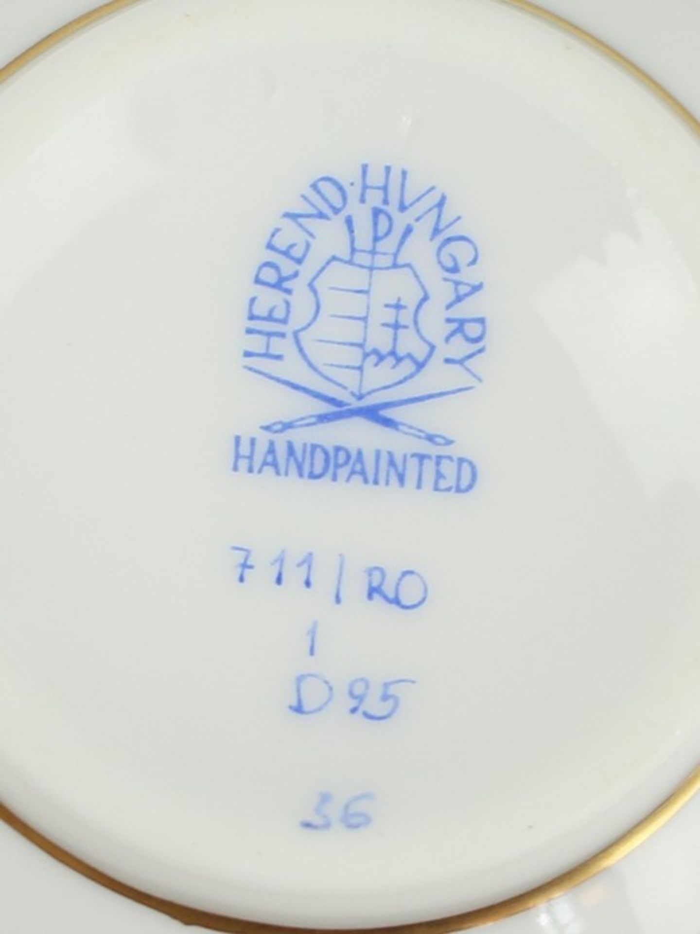Herend - Mokkaserviceblaue Stempelmarke, f. 6 Pers., Form "Alt-Ozier", Dekor "Rothschild", - Bild 2 aus 2