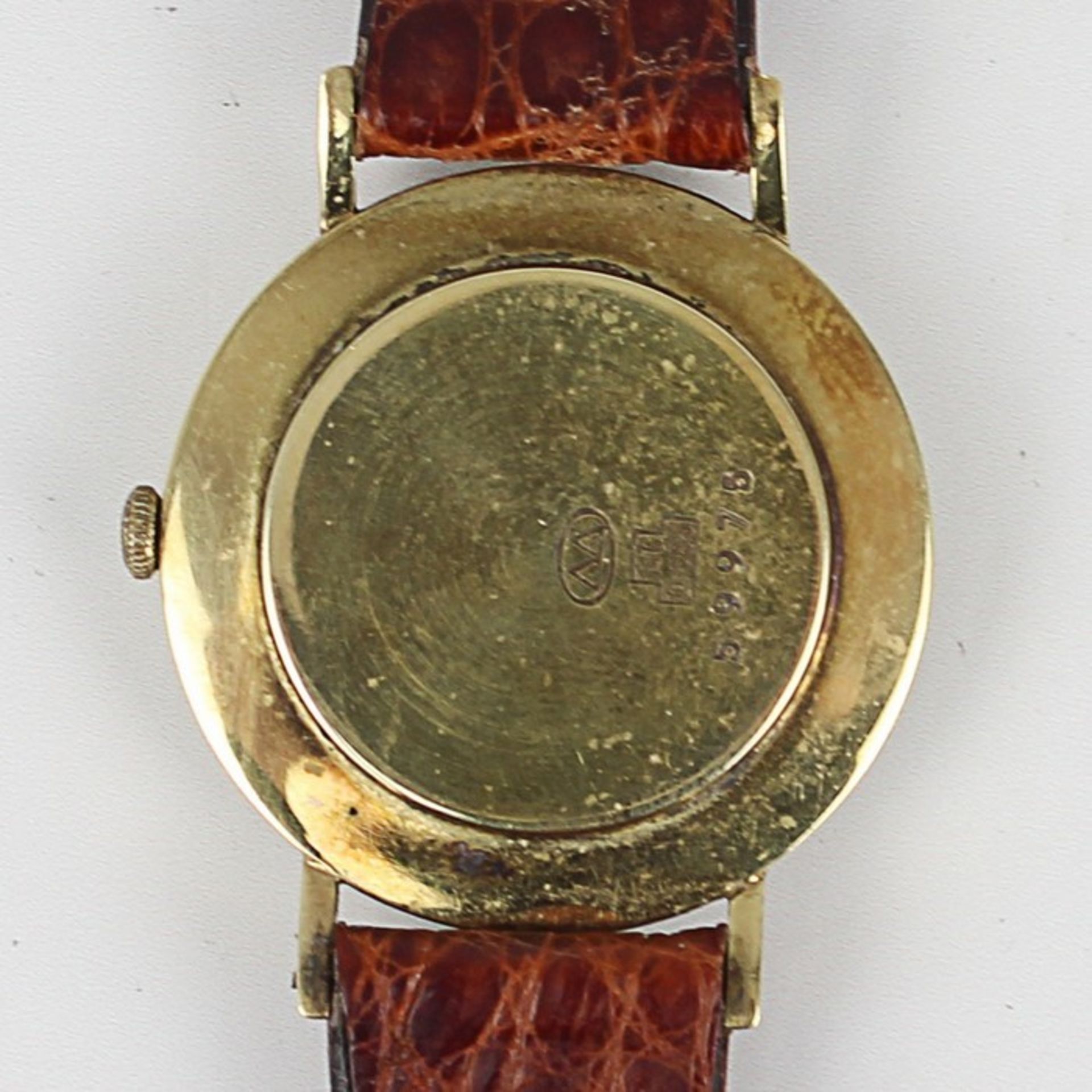 Herrenarmbanduhr - Berg ParatGG 585, rundes Gehäuse, Dca.3,3cm, perlfarbenes Zifferblatt, gem. 21 - Bild 2 aus 2