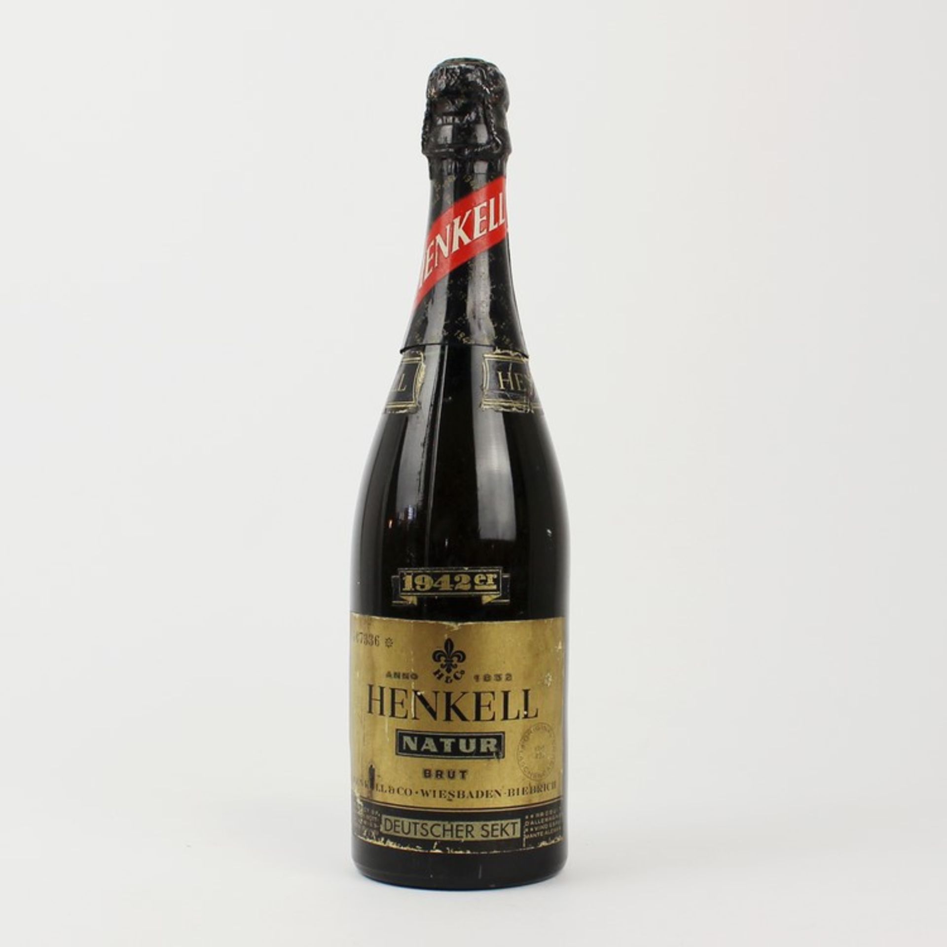 Sekt1942er Henkel Natur Brut, 1 Fl. gefüllt, ungeöffnet, Etikett besch.