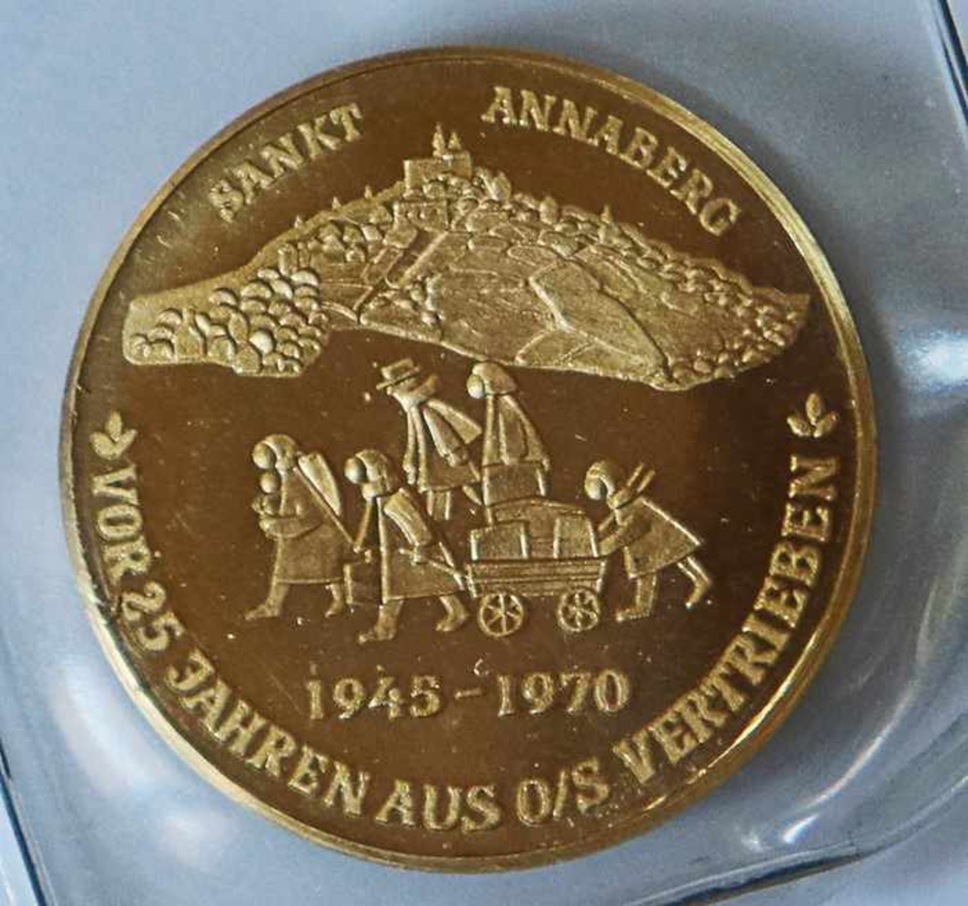 Gold - Medaille Polen 1970gest. 986, Sankt Annaberg - vor 25 Jahren aus O/S vertrieben, D 20mm, - Image 2 of 4