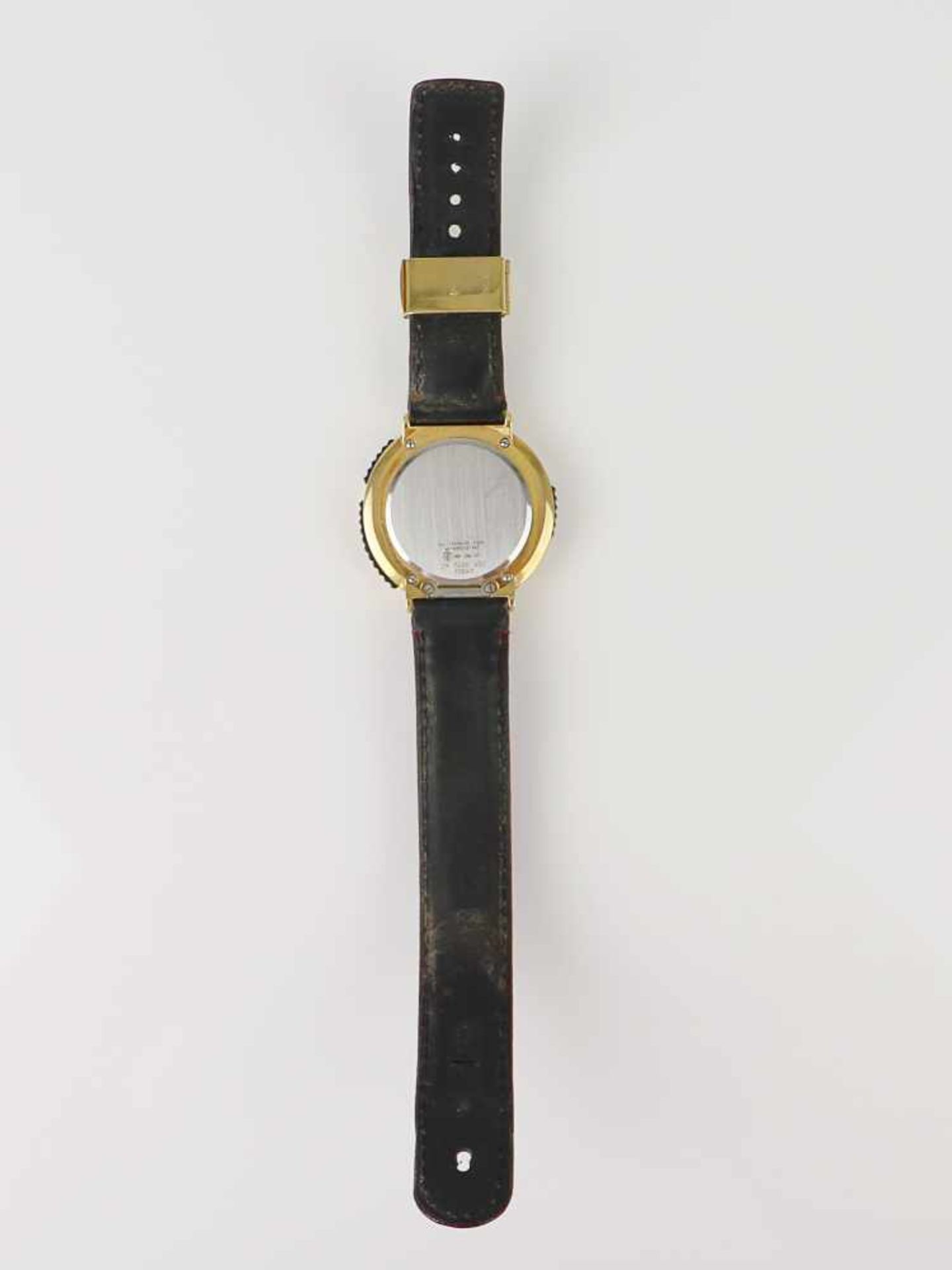 Herrenarmbanduhr - Junghans MegaEdelstahl, bez. "Chrone-alarm", rundes Gehäuse, Dca.4cm, weißes - Bild 5 aus 5