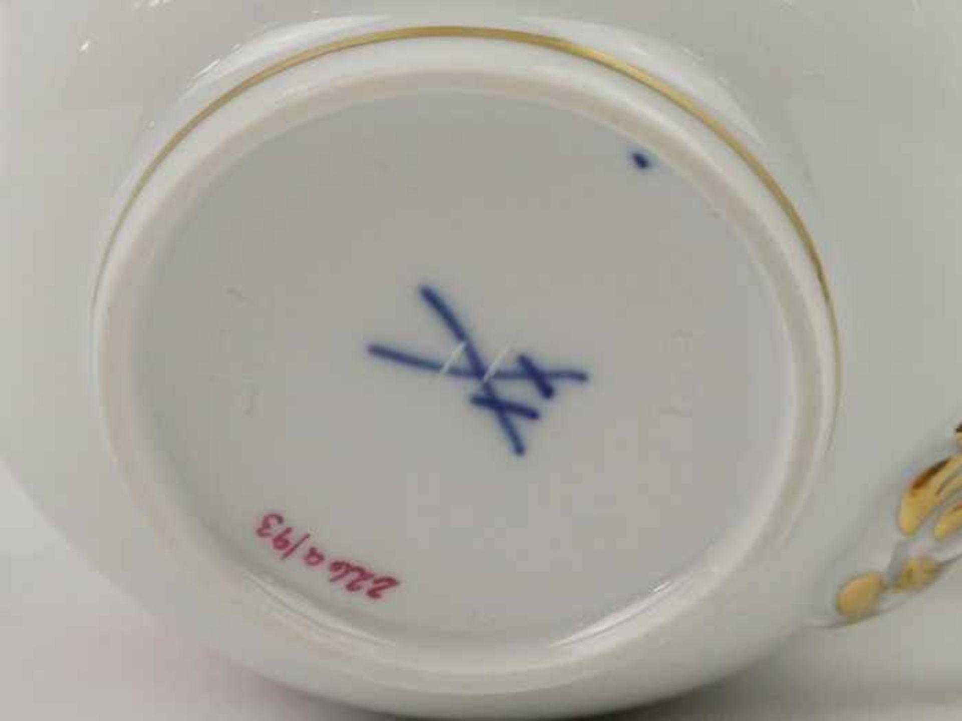 Meissen - Kaffeetasseum 1964, blaue Schwertermarke, 2. Wahl, Form "Neuer Ausschnitt", Dekor "Indisch - Bild 5 aus 6