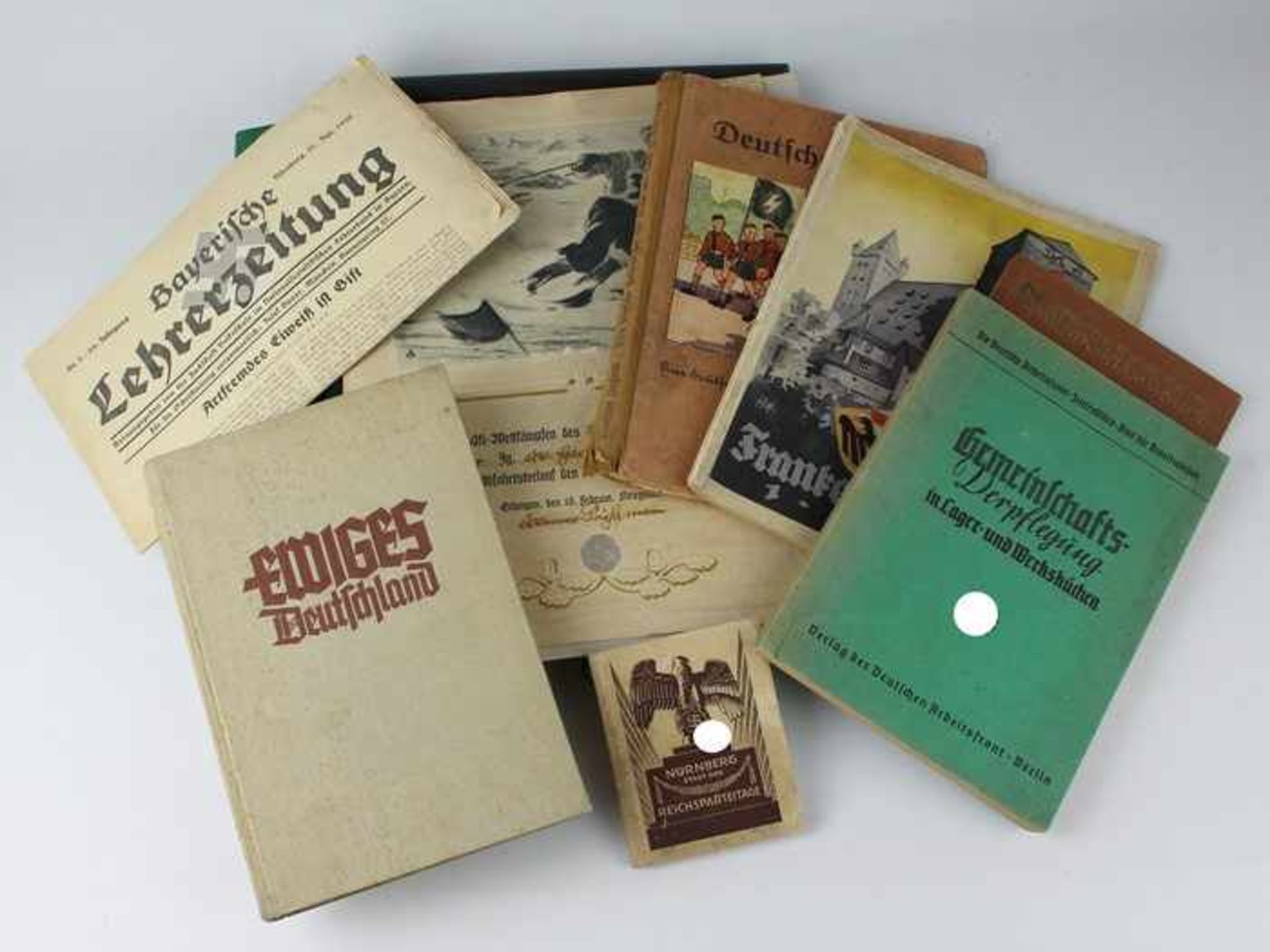 Bücher - 3.Reich5 St., 1x "Ewiges Deutschland, ein dt. Hausbuch", Weihnachtsgabe des WHW dt. Volkes,