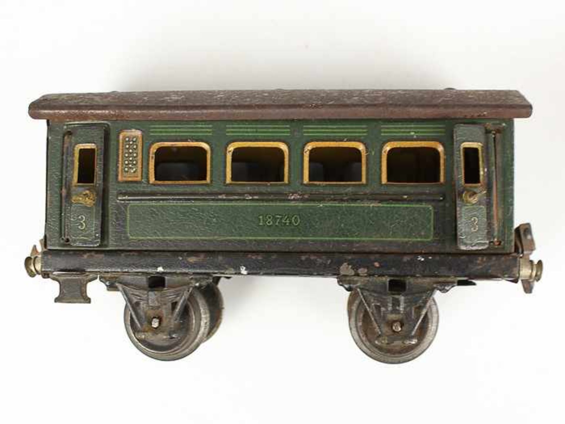 Märklin - EisenbahnSpur 0, 9 St.; 1x 17280, grüner Gepäckwagen, 1x 18750, brauner Gepäckwagen , 1x - Bild 4 aus 16