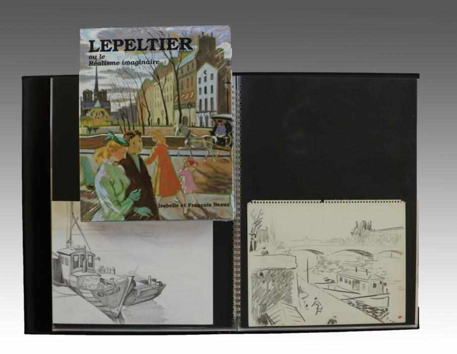 Lepeltier, Robert1913 Paris - 1996, Mappe m. 31 Zeichnungen/Mischtechniken/Lithos., Bleistift,
