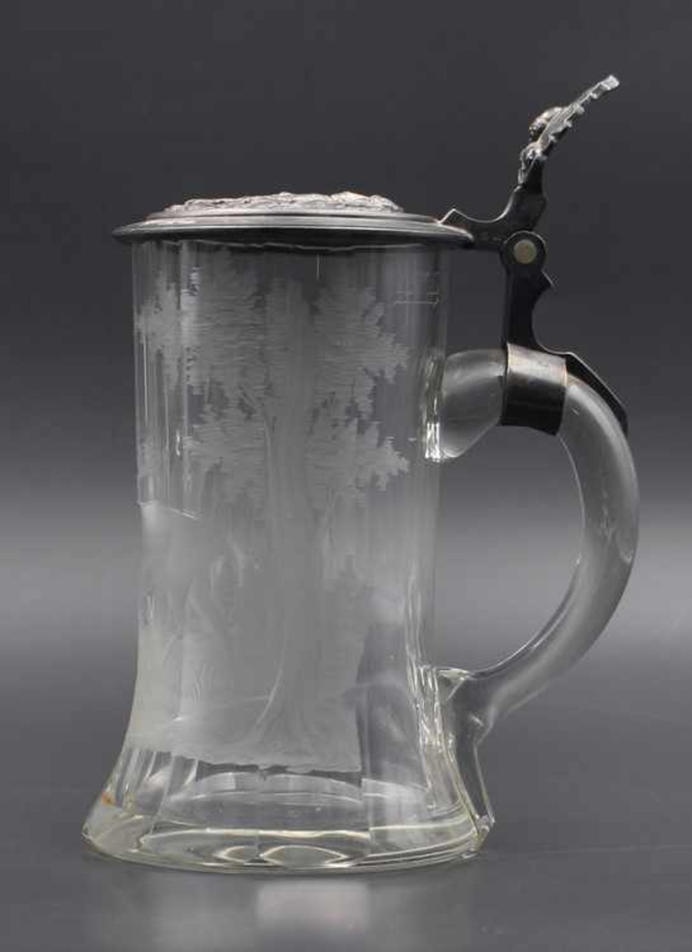 BierkrugE. 19. Jh., farbloses Glas, runder Stand, zylindrischer Korpus, geschliffener - Bild 4 aus 4