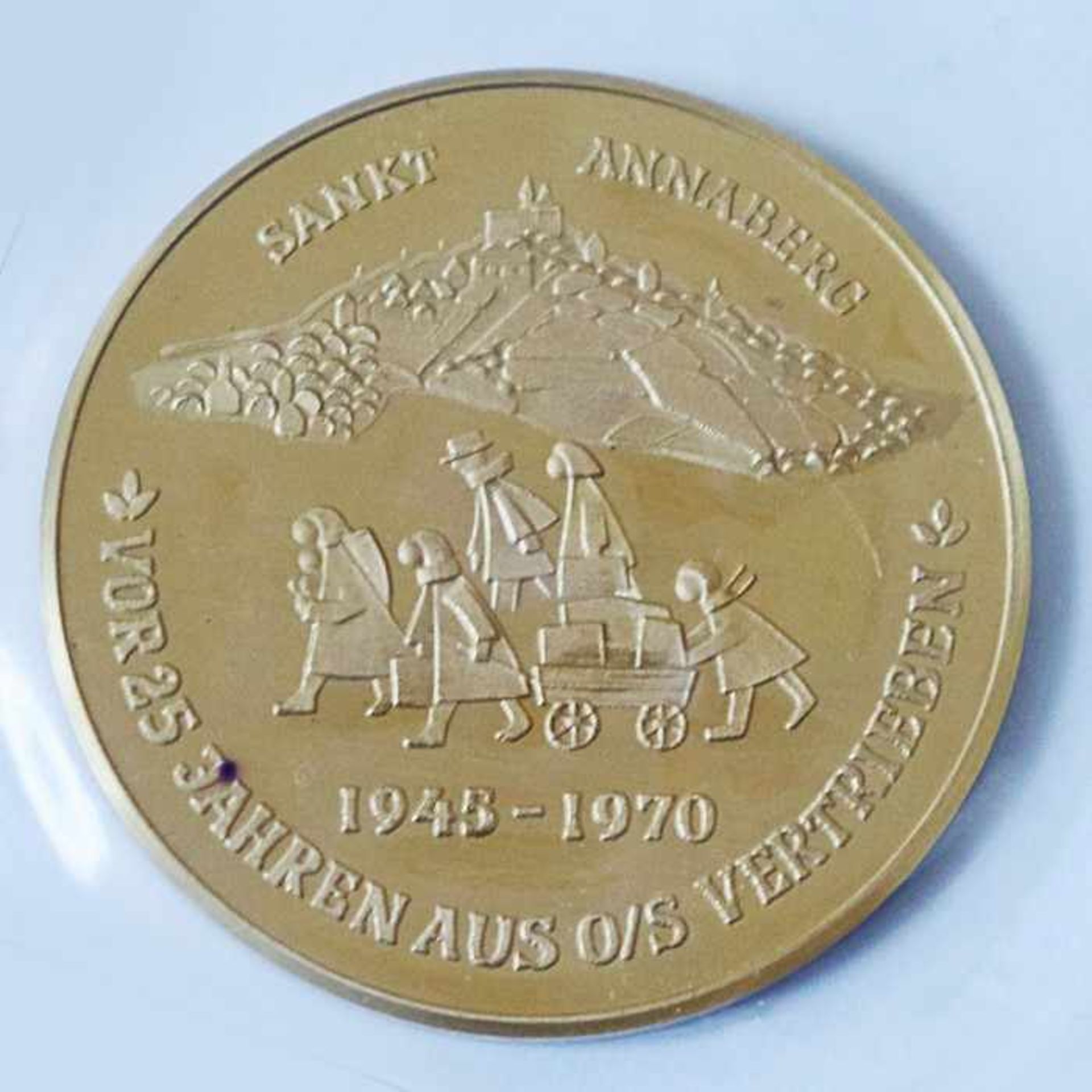 Gold - Medaille Polen 1970gest. 986, Sankt Annaberg - vor 25 Jahren aus O/S vertrieben, D 26mm, G - Image 3 of 4