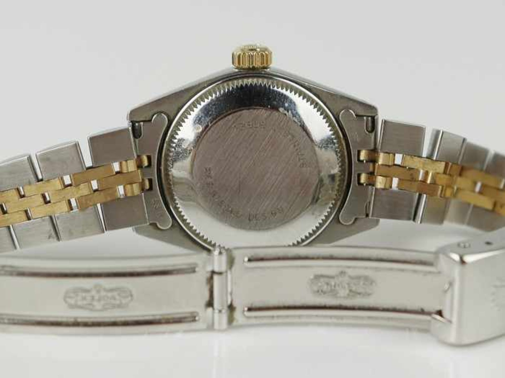 Damenarmbanduhr - RolexSchweiz, gem. "Rolex Oyster Perpetual Date", rundes Gehäuse, Dca.2,4cm, - Bild 3 aus 3