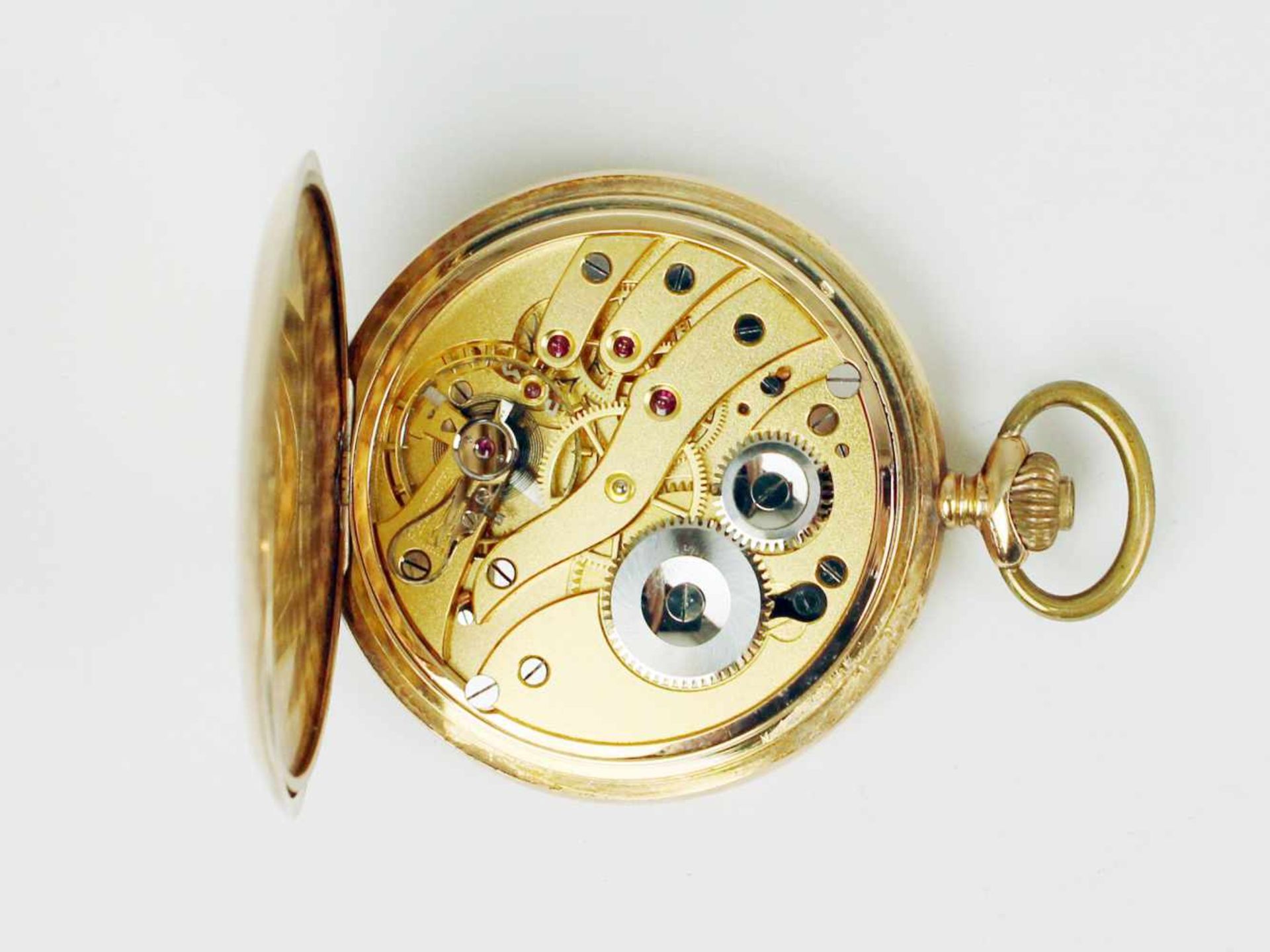 Herrentaschenuhr - Chronomètre WatchGG 585, Savonette, Dca.5,1cm, goldfarbenes Zifferblatt, arab. - Bild 3 aus 3